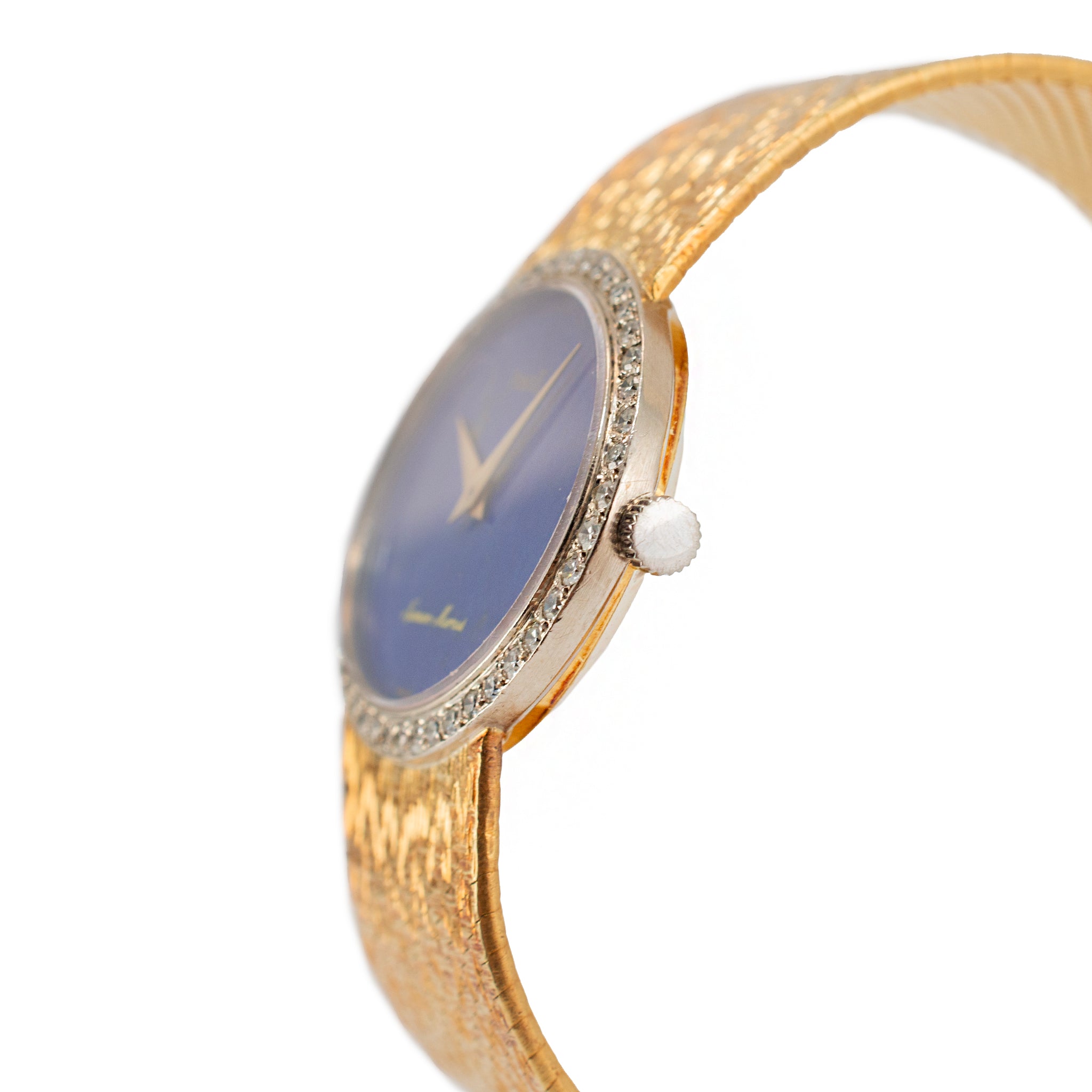 Vintage Piaget 24MM 9805 B 68 18K Gold Diamond Neiman Marcus Lapis Dial Watch