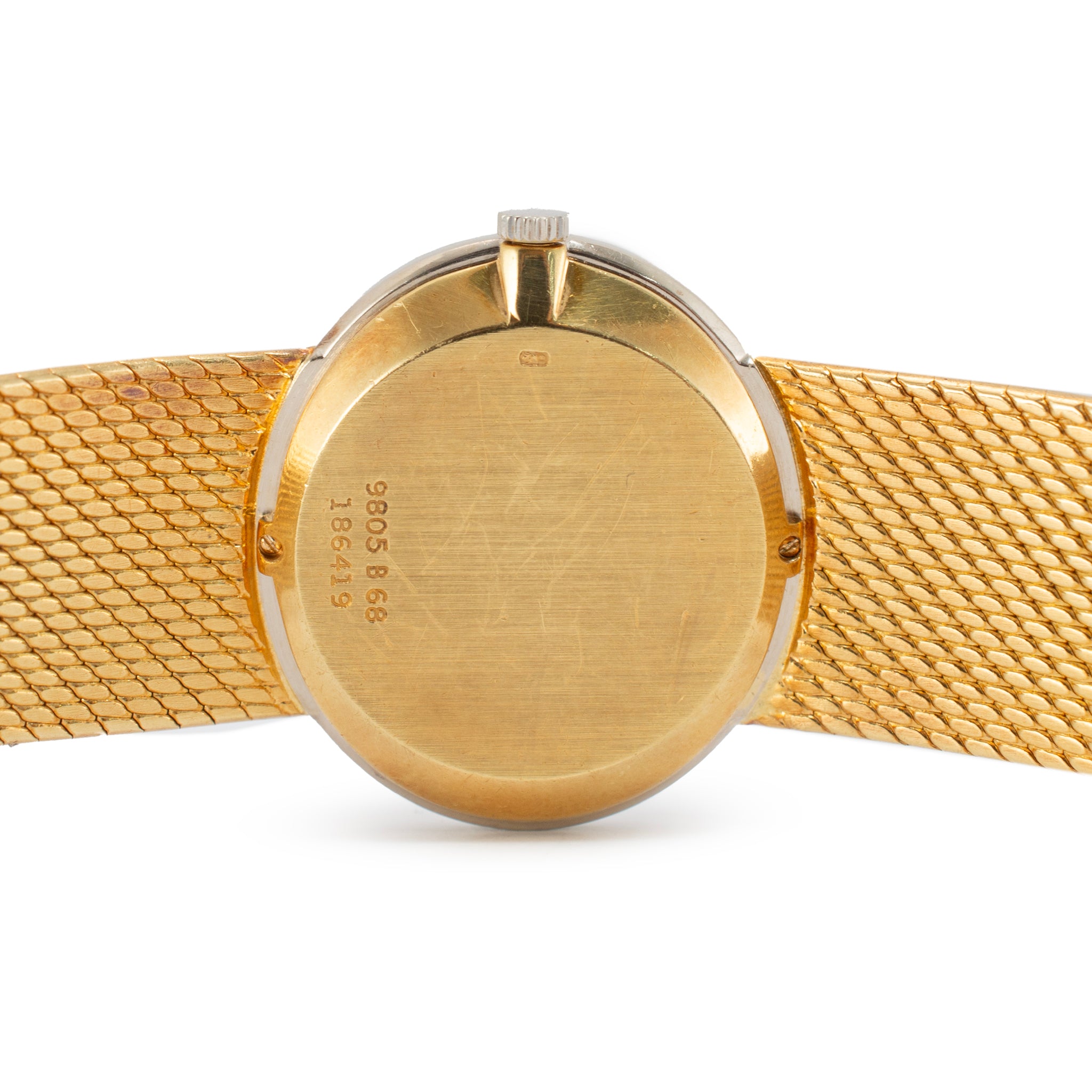 Vintage Piaget 24MM 9805 B 68 18K Gold Diamond Neiman Marcus Lapis Dial Watch
