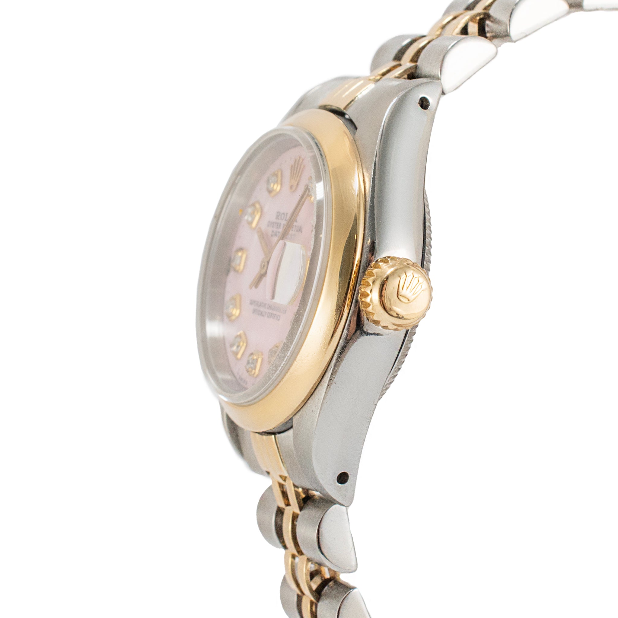 Rolex Lady Datejust 26MM 69163 Diamond Mop Dial Jubilee Yellow Gold Steel Watch