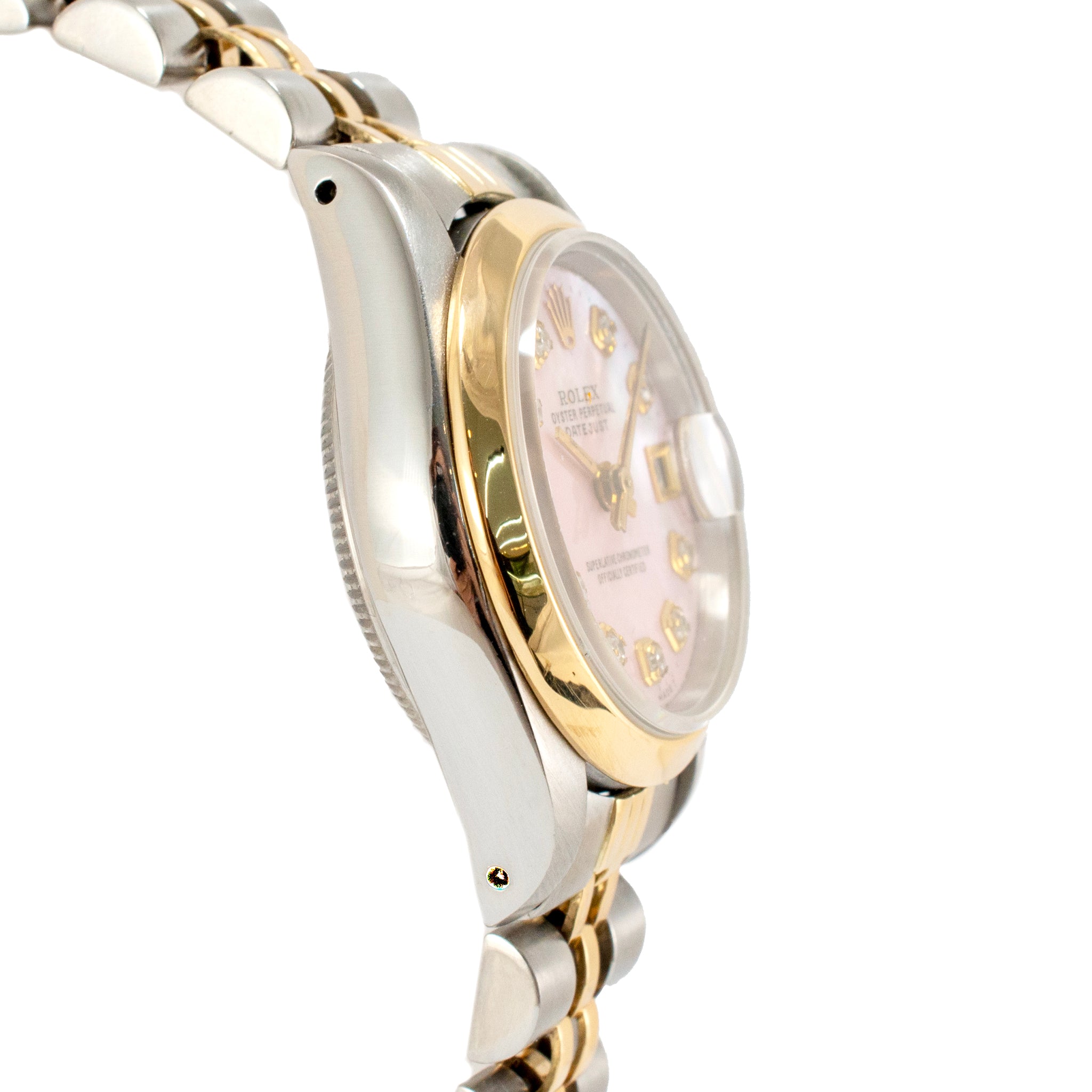 Rolex Lady Datejust 26MM 69163 Diamond Mop Dial Jubilee Yellow Gold Steel Watch
