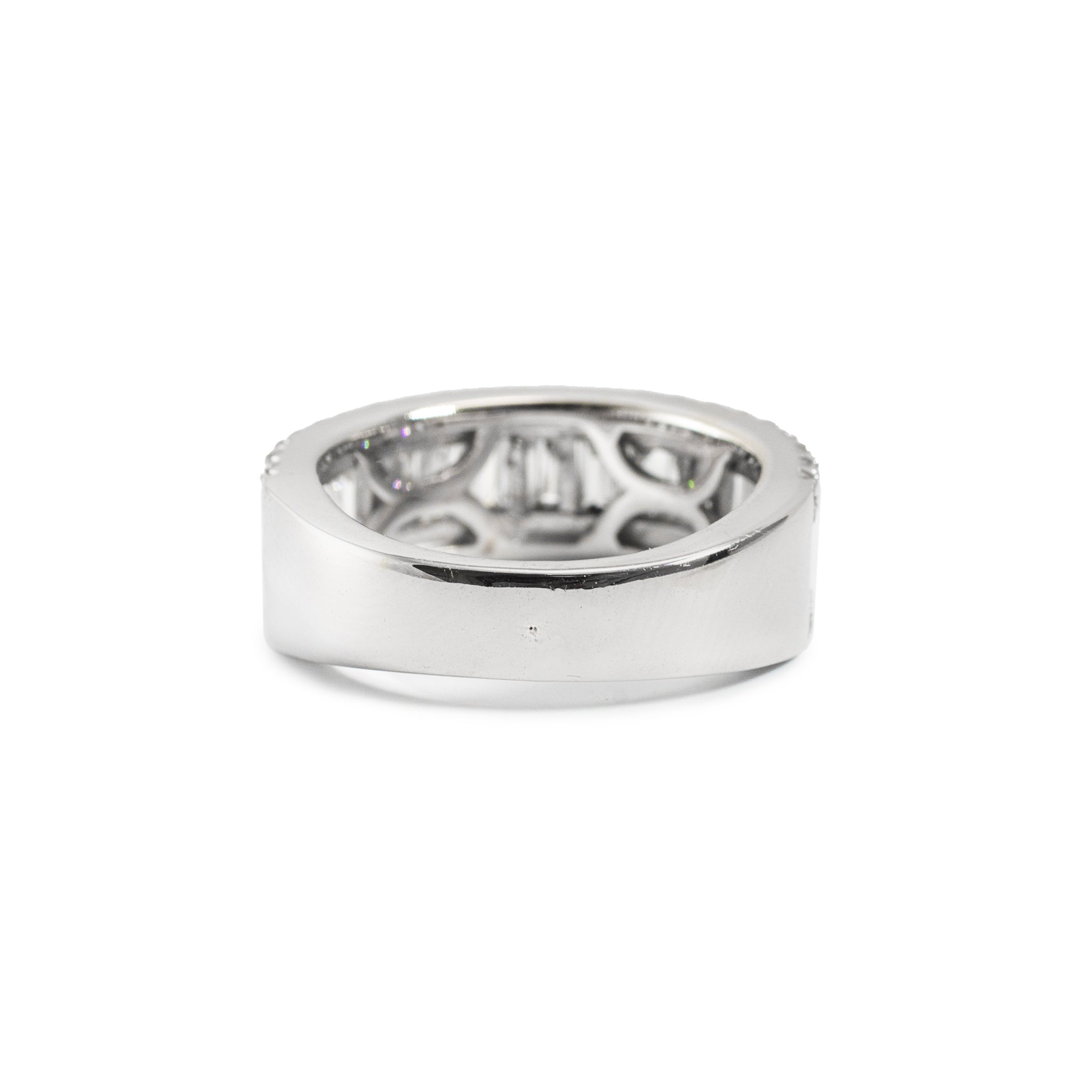 Ladies 14K White Gold 2.57ct Baguette and Rounds Lab Grown Diamond Band Ring
