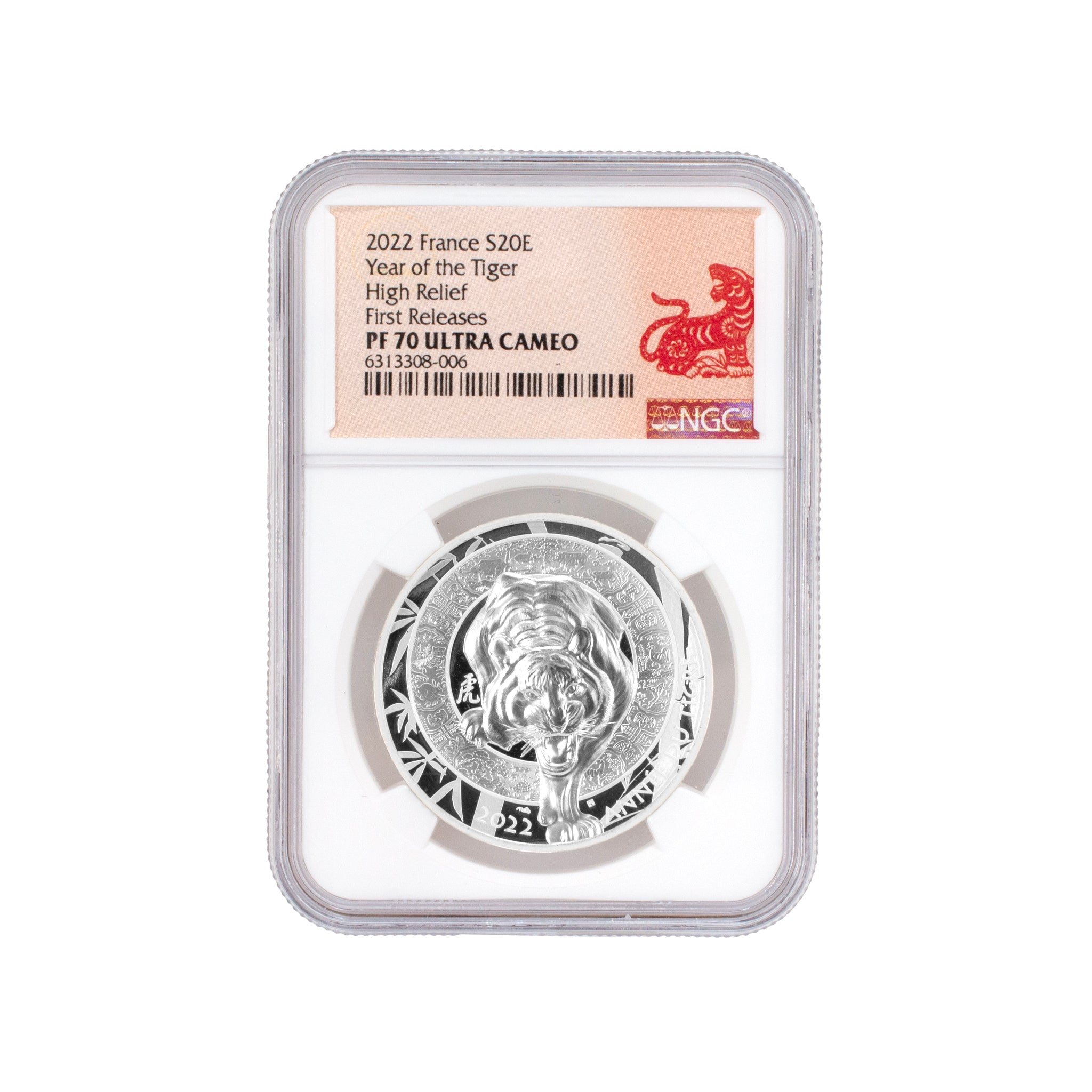 2022 20€ France Zodiac Lunar Year of the Tiger NGC PF70 Proof Silver Coin 1OZ