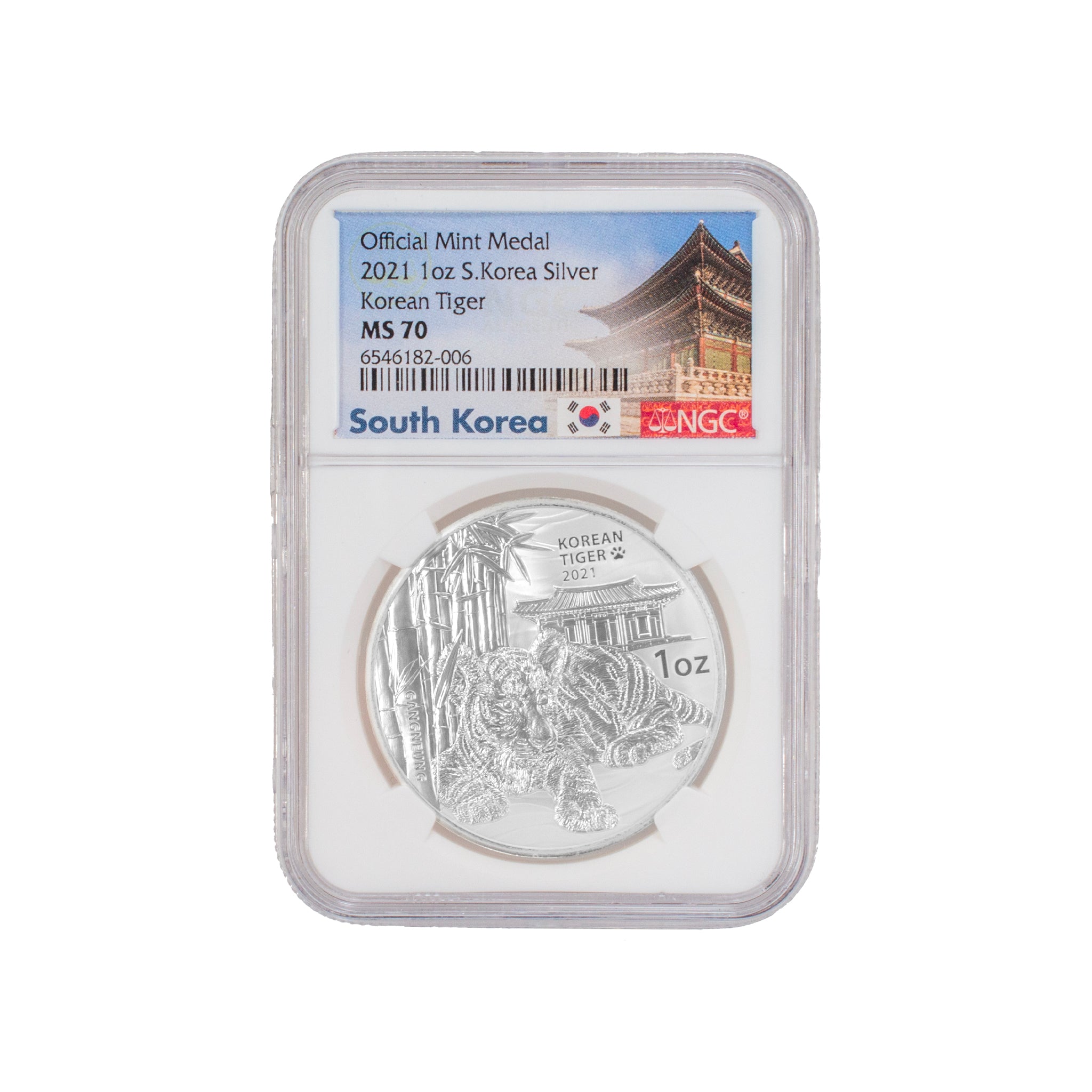 2021 South Korea Korean Tiger Official Mint NGC MS70 1OZ Silver Medal