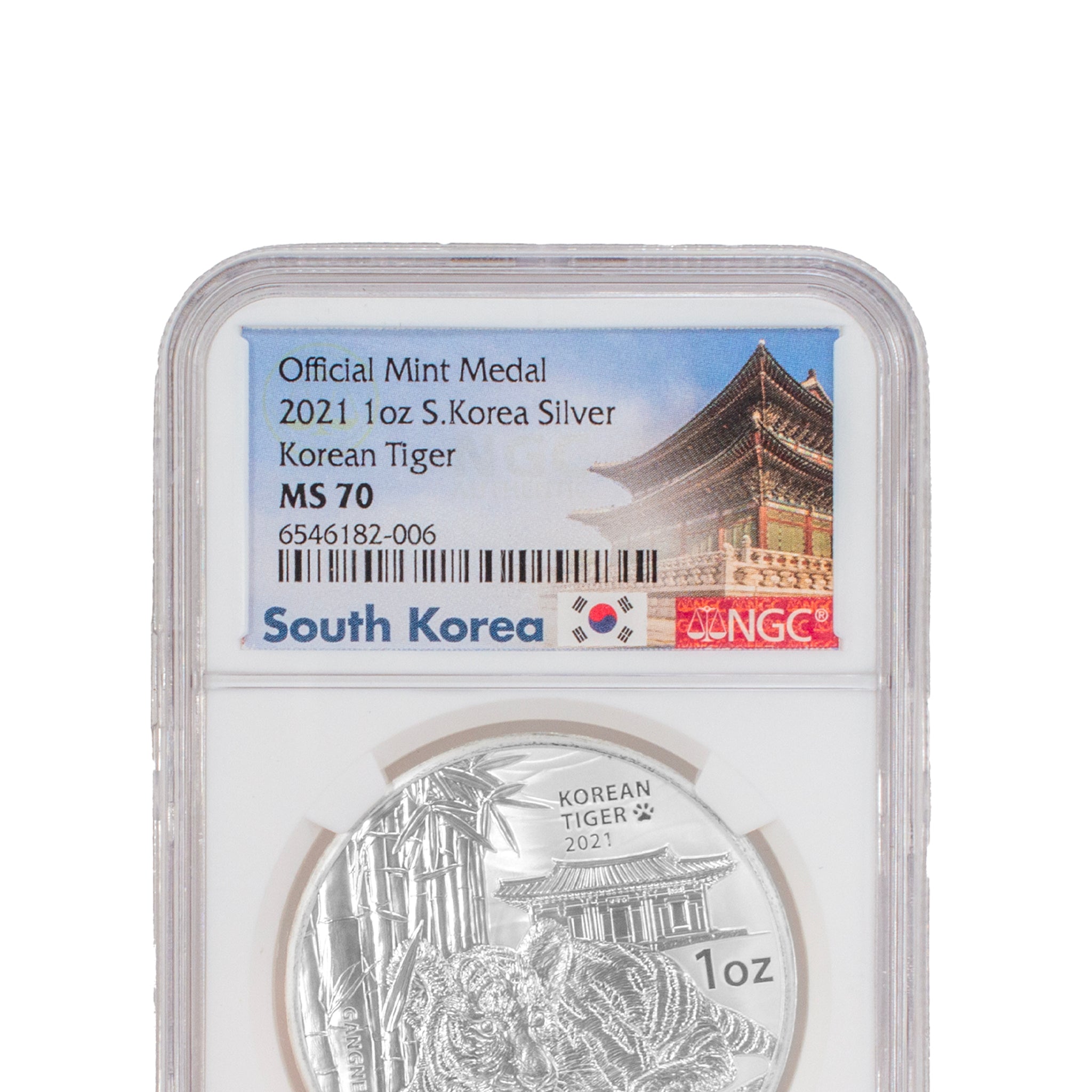 2021 South Korea Korean Tiger Official Mint NGC MS70 1OZ Silver Medal