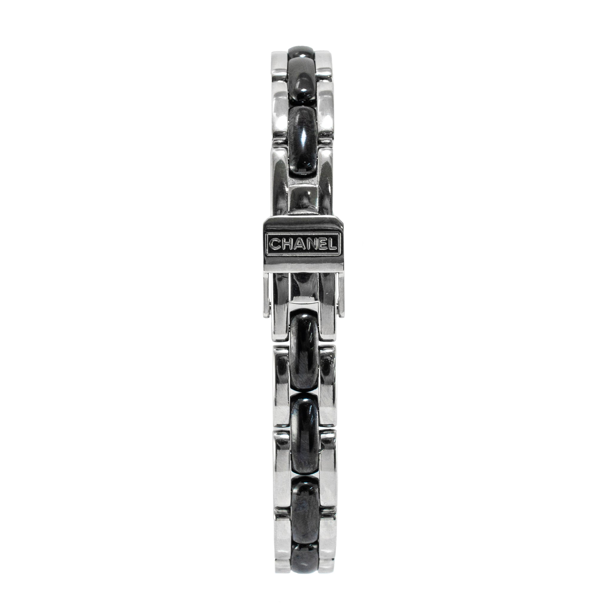 Chanel Premiere 19.7mm Ceramic H2163 Diamond Bezel Black Ceramic and Steel Watch