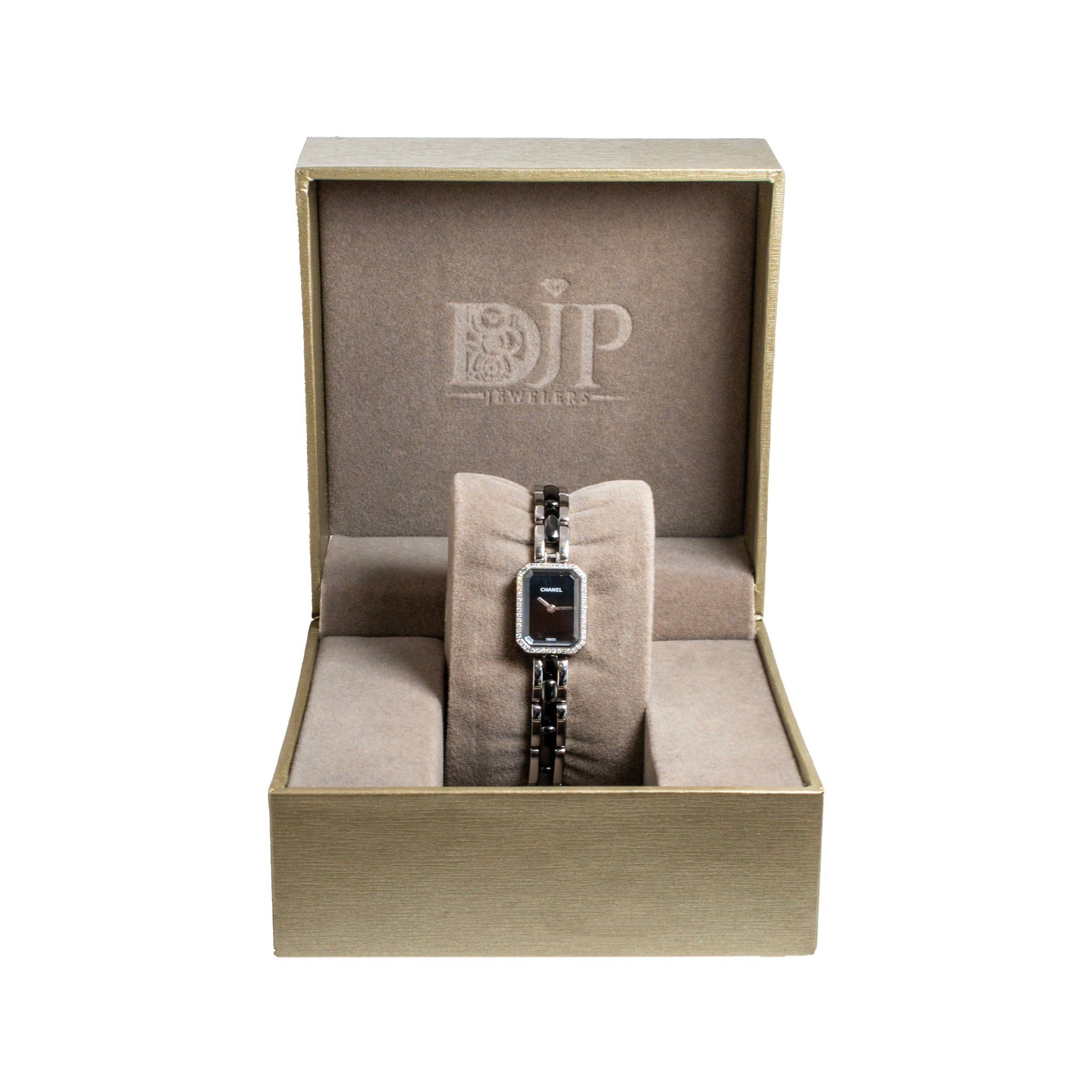 Chanel Premiere 19.7mm Ceramic H2163 Diamond Bezel Black Ceramic and Steel Watch