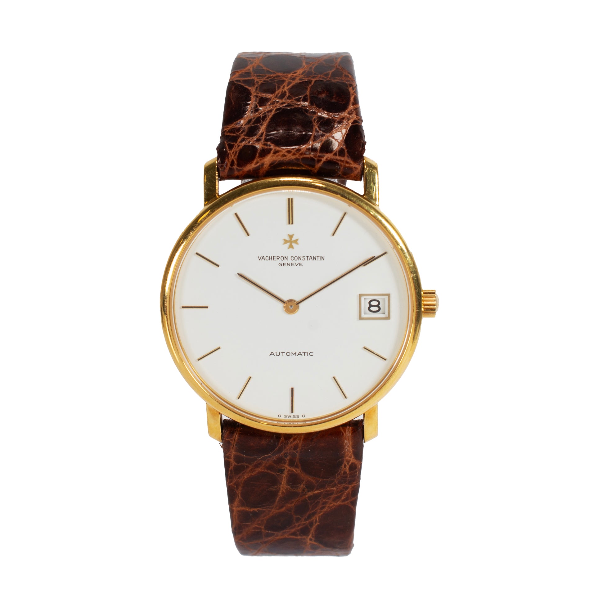 Vintage Vacheron Constantin Patrimony 35MM 44001 Date Sigma White 18K Gold Watch