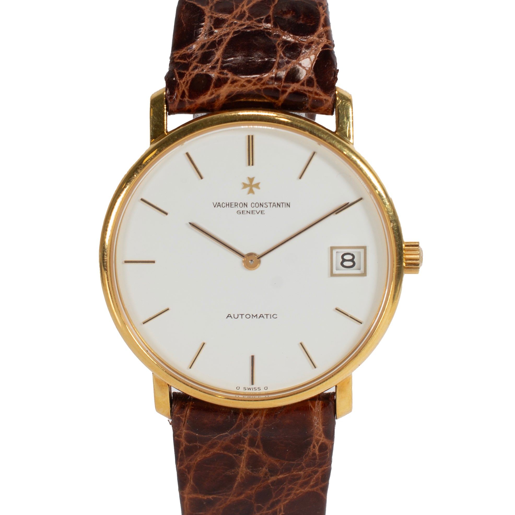 Vintage Vacheron Constantin Patrimony 35MM 44001 Date Sigma White 18K Gold Watch