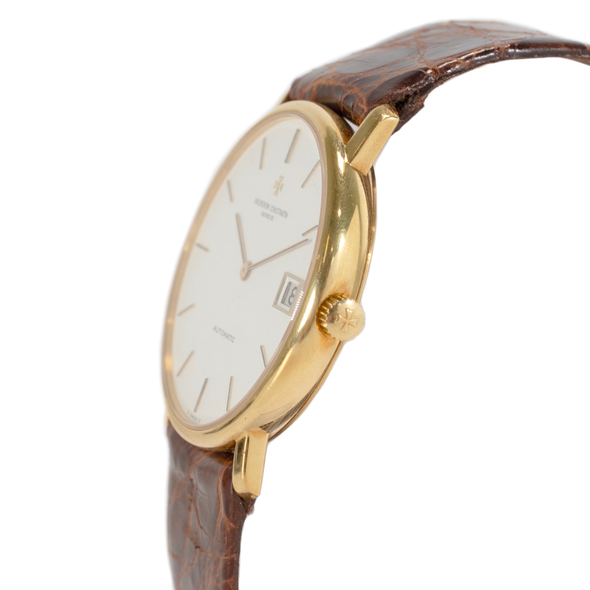 Vintage Vacheron Constantin Patrimony 35MM 44001 Date Sigma White 18K Gold Watch