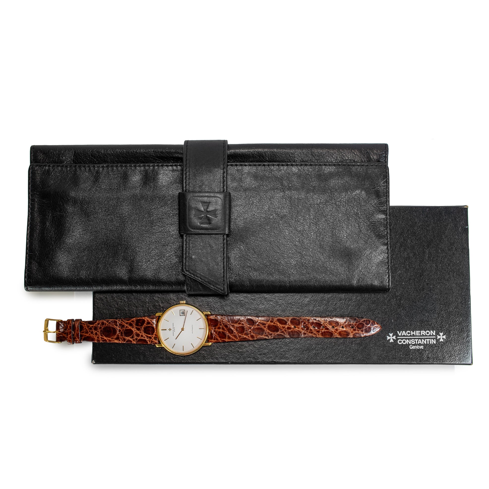 Vintage Vacheron Constantin Patrimony 35MM 44001 Date Sigma White 18K Gold Watch