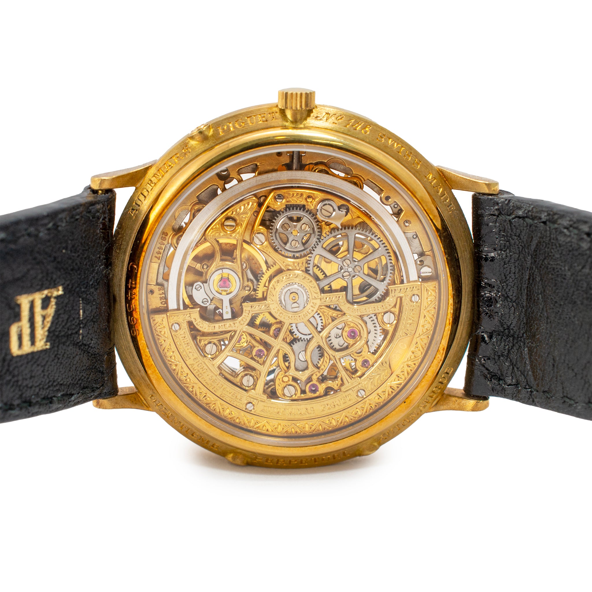 Vintage Audemars Piguet Quantieme Perpetual Calendar 25558BA Skeleton Gold Watch