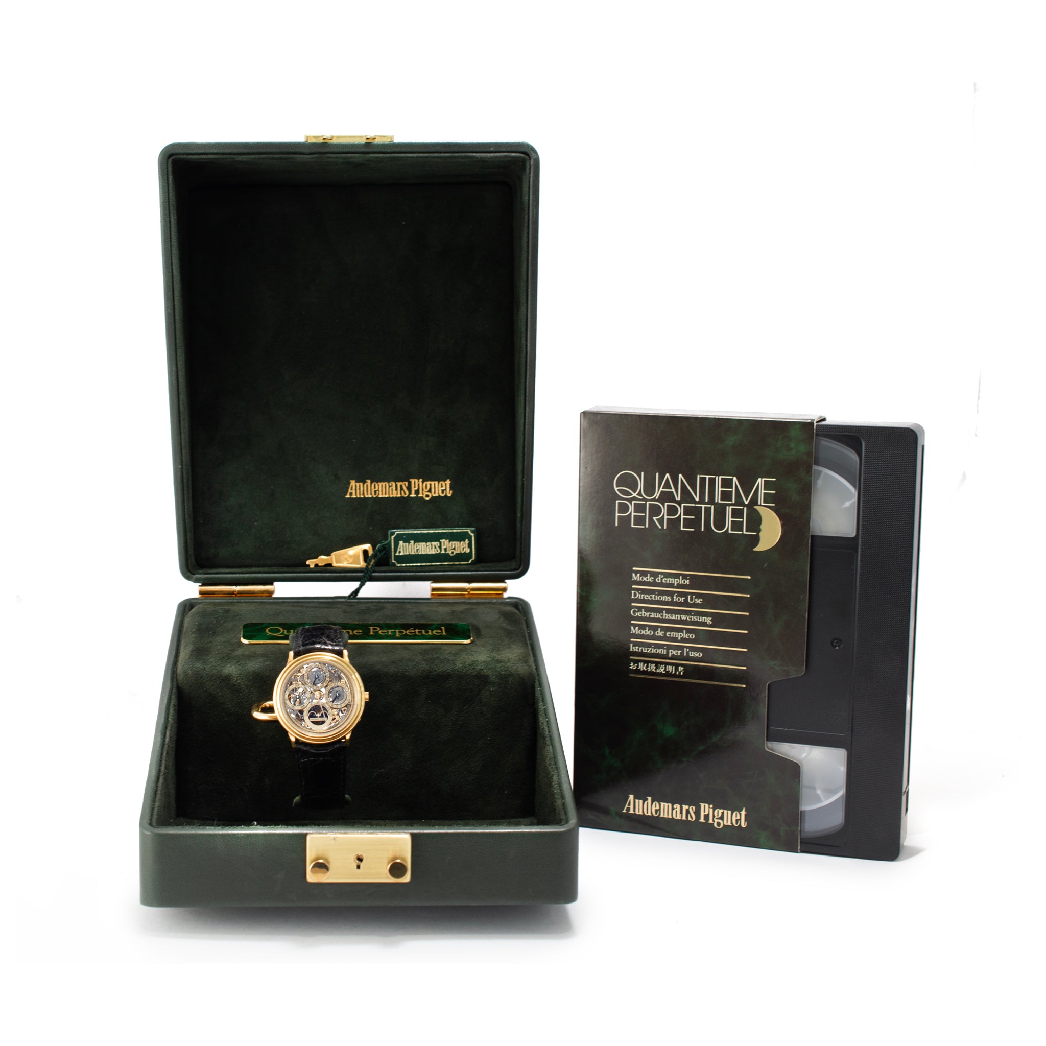 Vintage Audemars Piguet Quantieme Perpetual Calendar 25558BA Skeleton Gold Watch