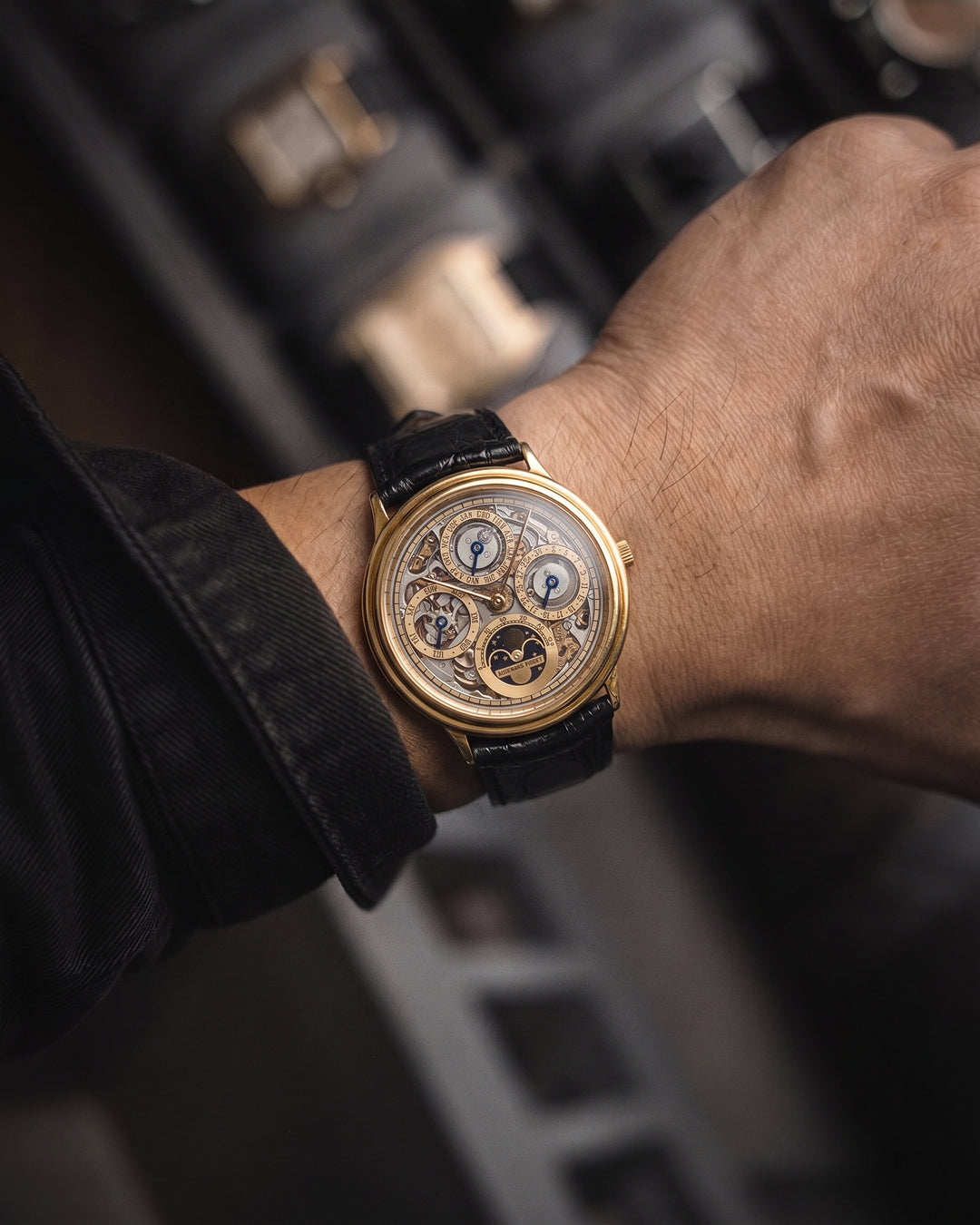 Vintage Audemars Piguet Perpetual Calendar 36mm 25558BA Skeleton Gold Watch