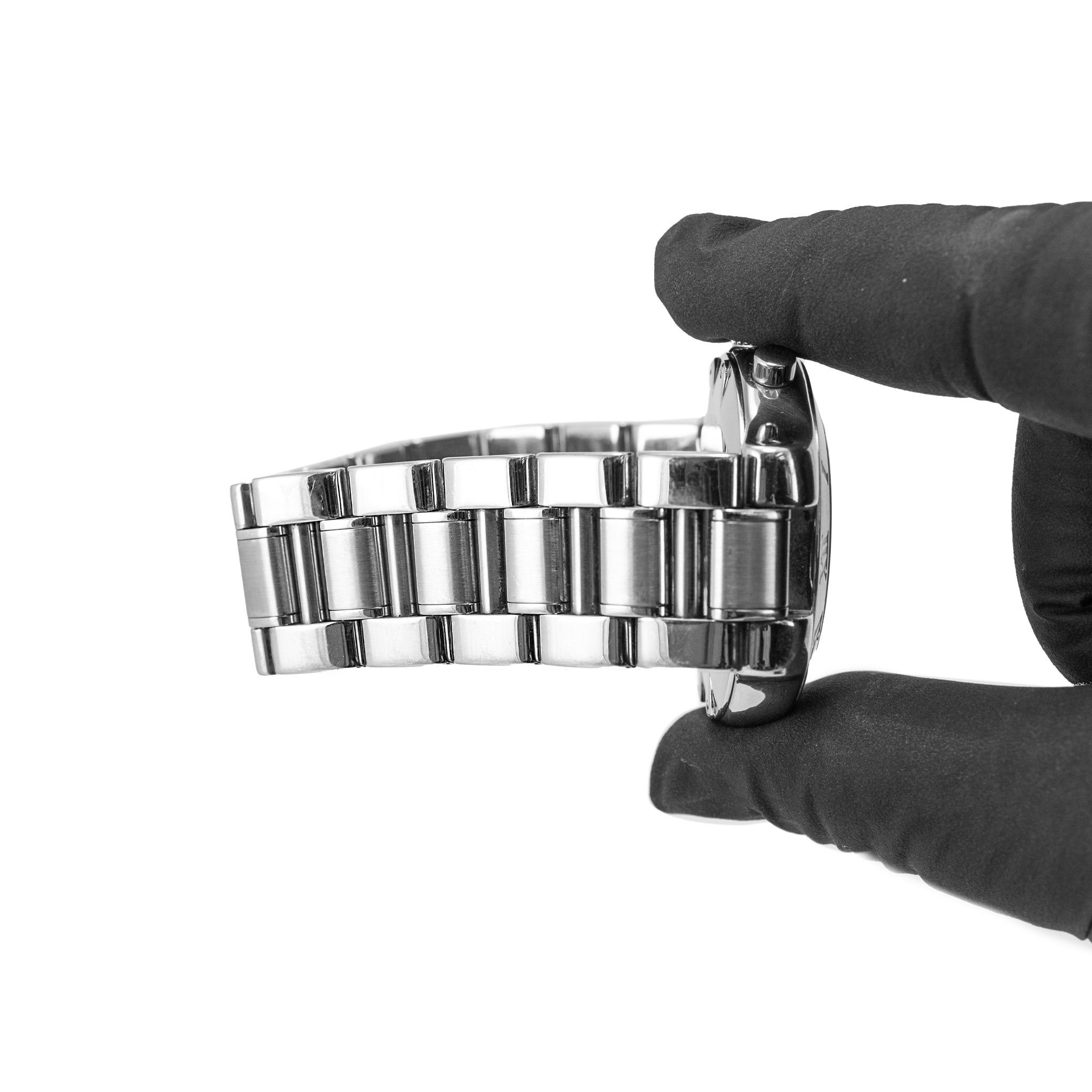 Cartier 21 Chronoscaph 38MM 2424 Black Silver Sub Roman Bezel Steel Quartz Watch