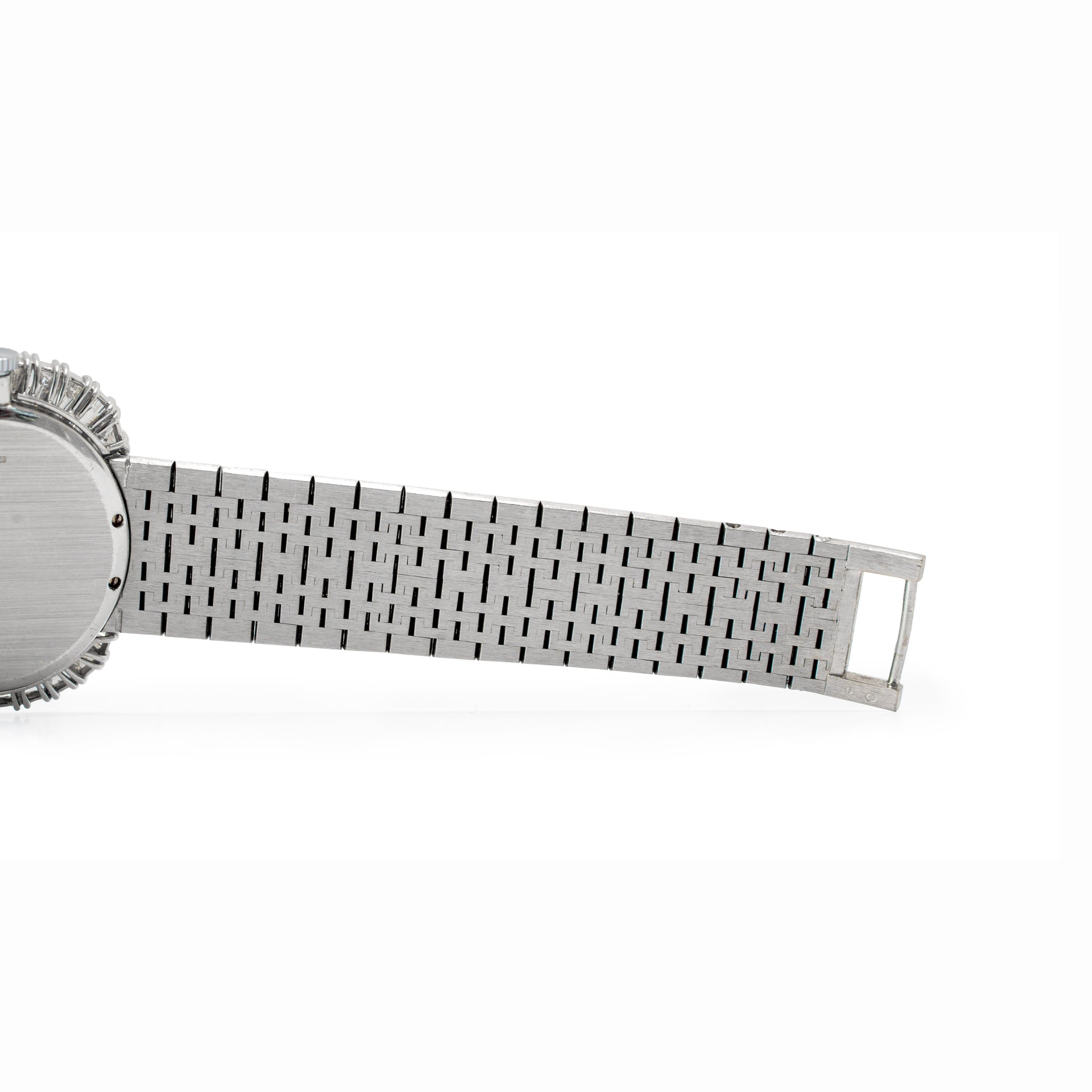 Vintage Piaget Horizonal Oval 34M 98323A6 White Gold Baguette Diamond Onyx Watch