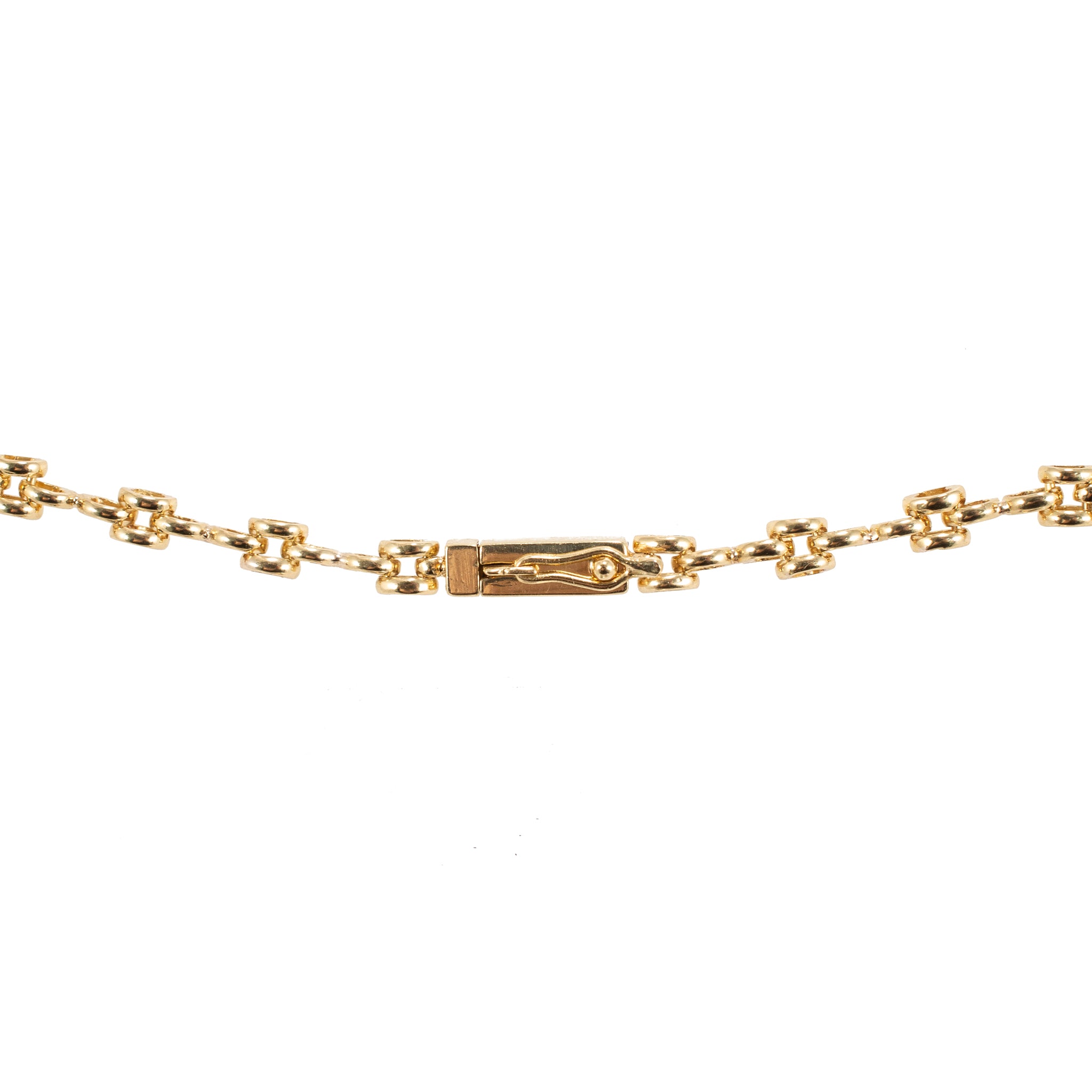 Vintage Ladies 18K Yellow Gold 10.12ct Blue Oval Sapphires Link Chain Necklace