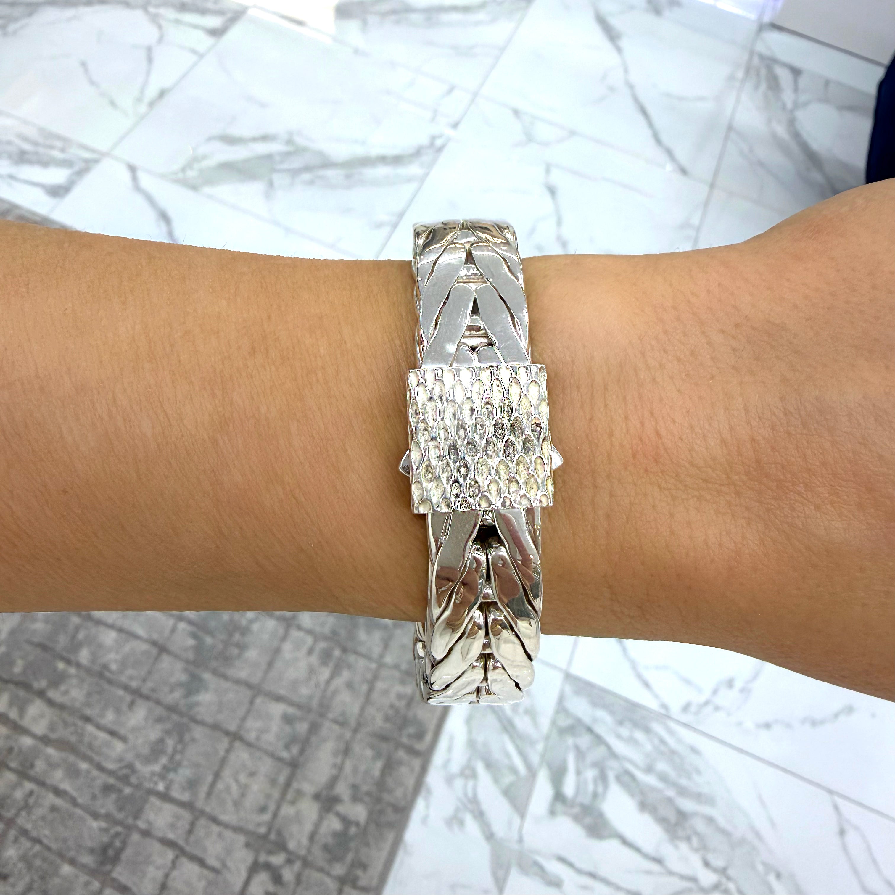 Men’s John Hardy 925 Sterling Silver Wide Modern Link Bracelet