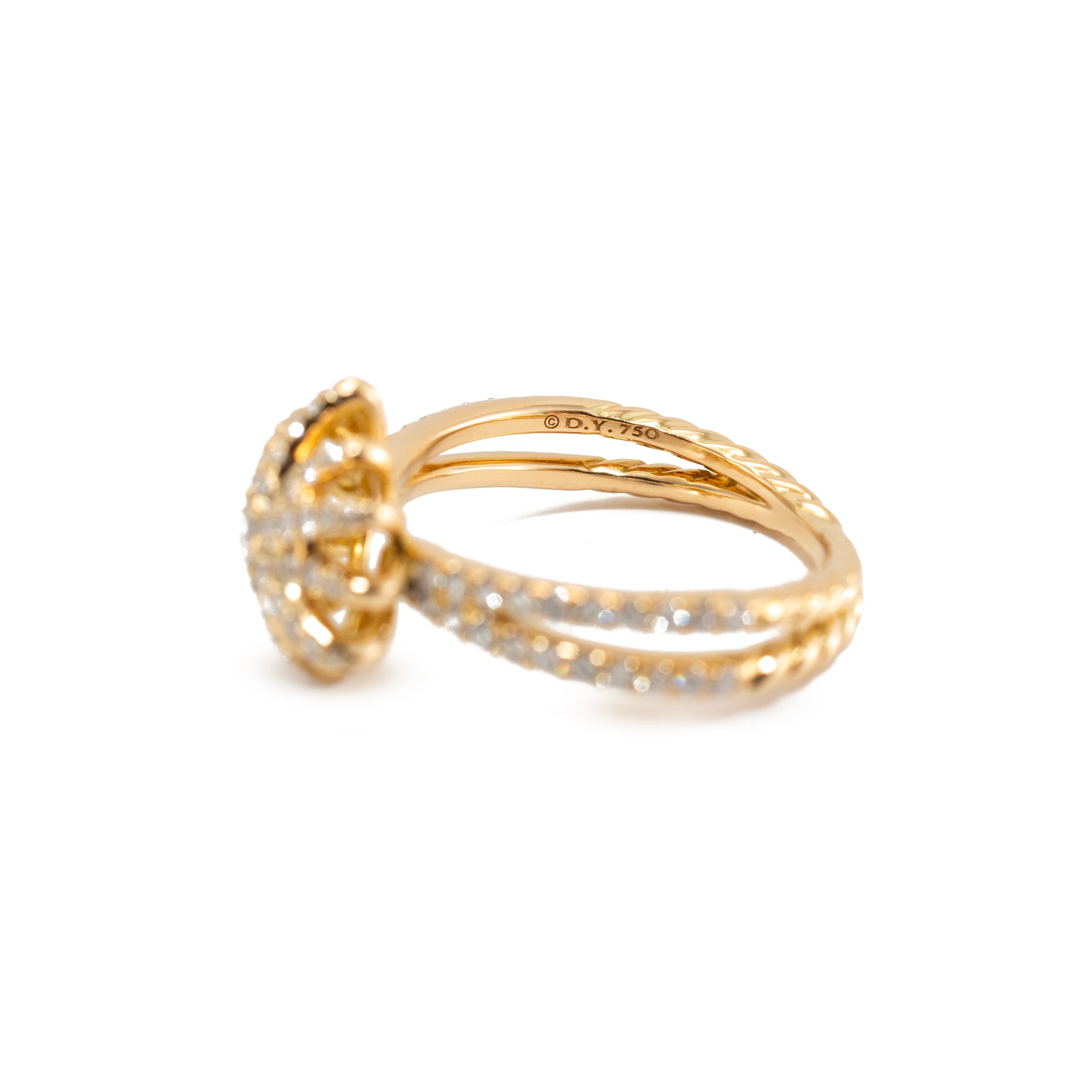David Yurman 18K Diamond Starburst Ring 20MM Motif Pave Diamond Cocktail Ring