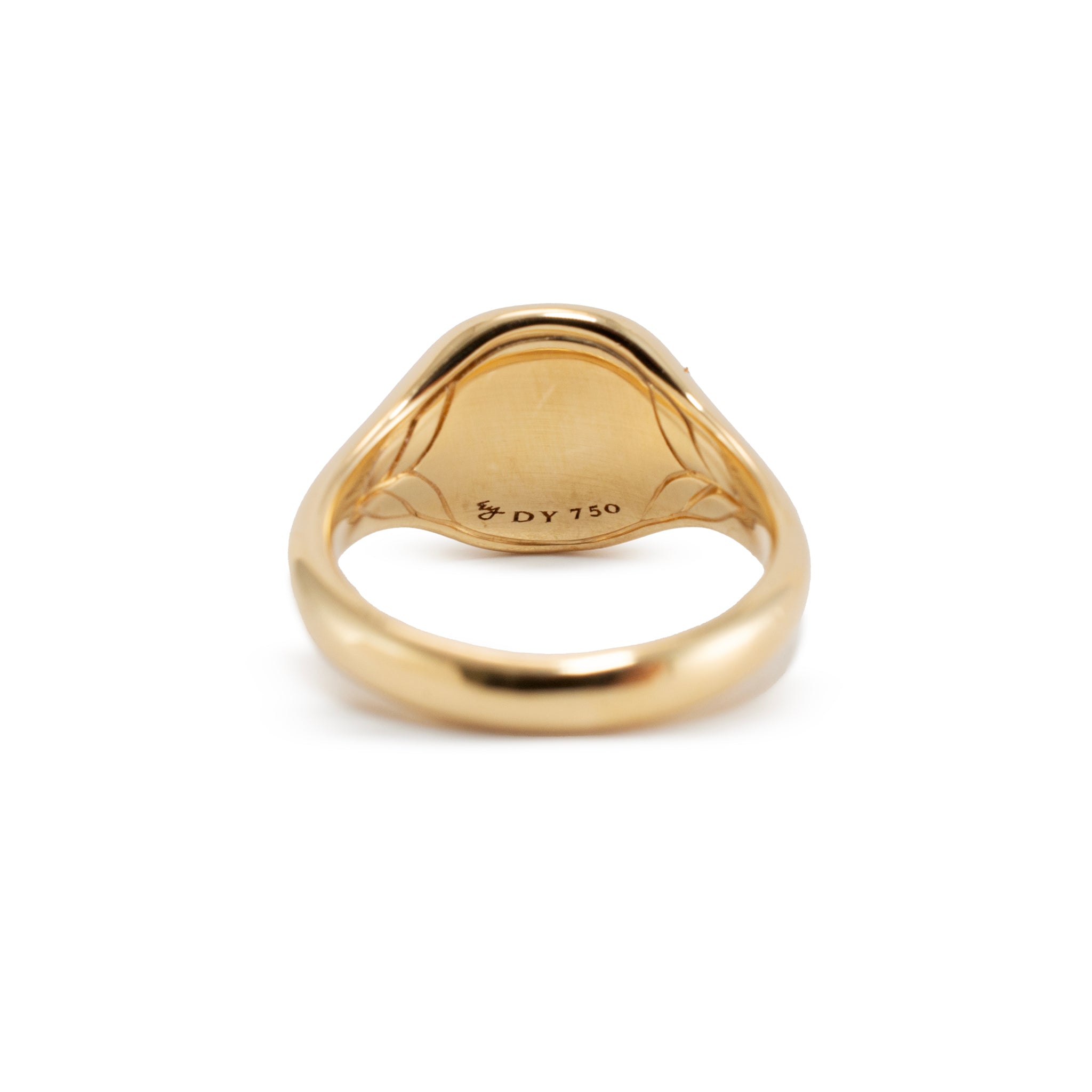 David Yurman Streamline Collection 18K Yellow Gold Signet Pinky Cocktail Ring