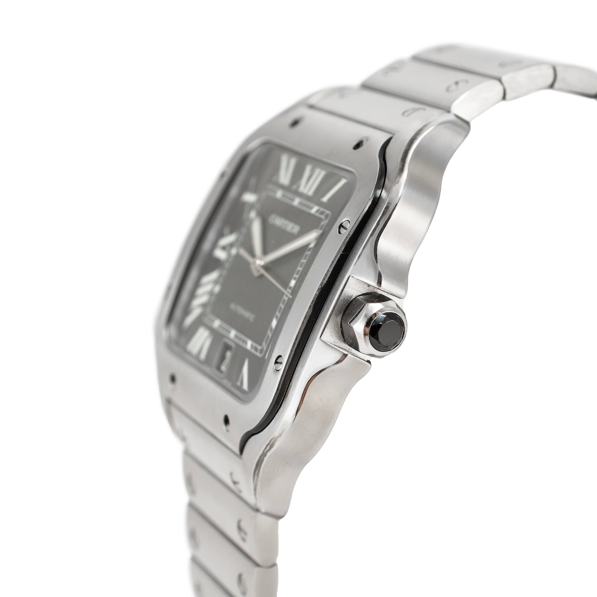 Cartier Santos 39.8mm 4072 / WSSA0037 Gray Roman Dial Steel Automatic Watch