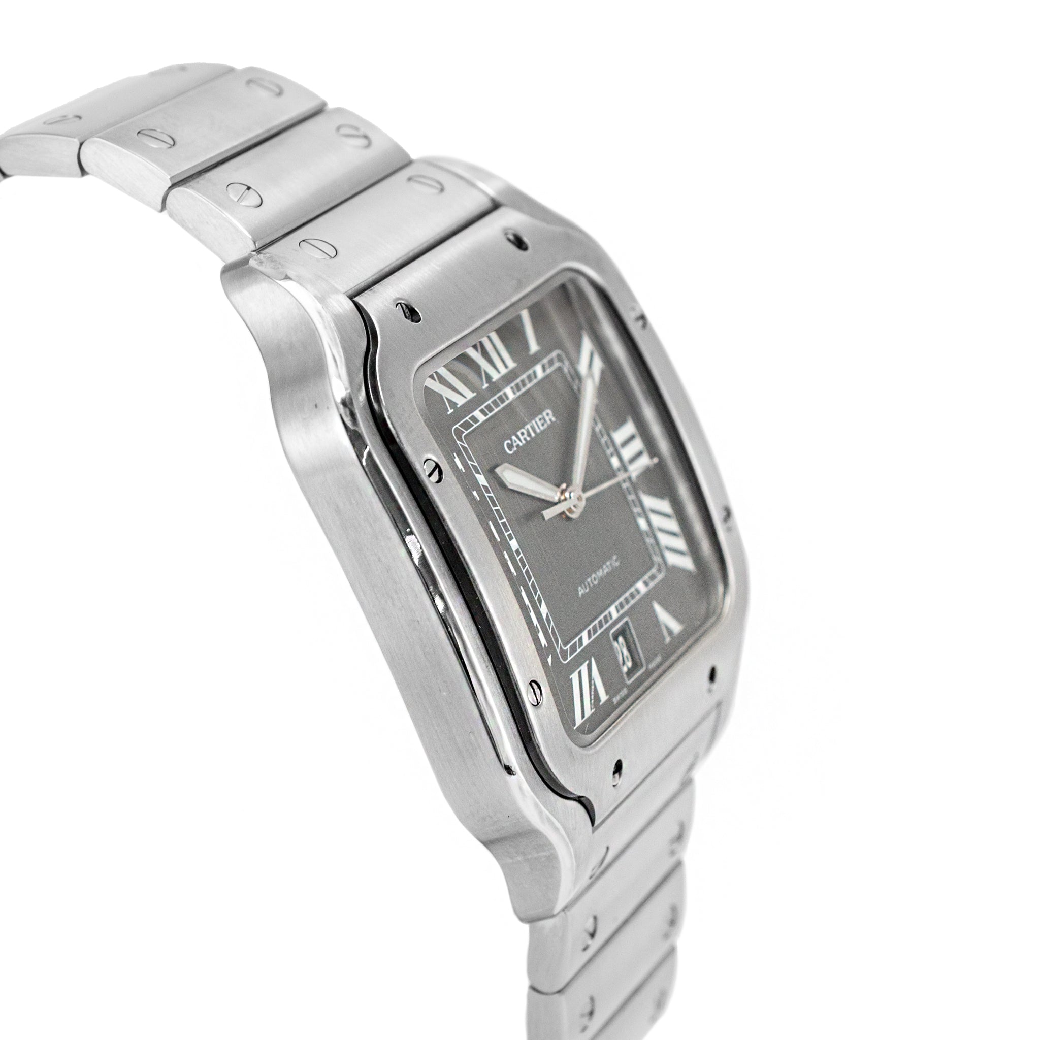 Cartier Santos 39.8mm 4072 / WSSA0037 Gray Roman Dial Steel Automatic Watch