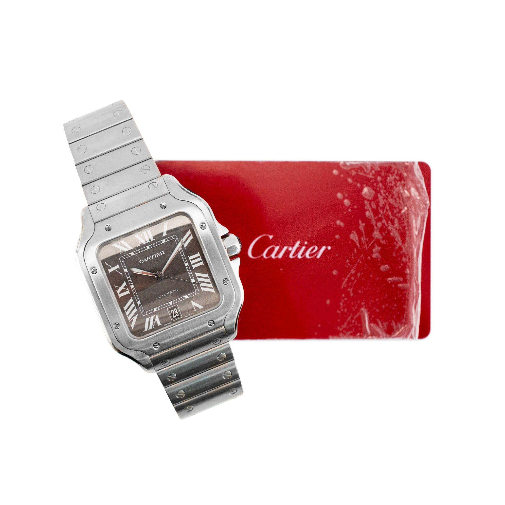 Cartier Santos 39.8mm 4072 / WSSA0037 Gray Roman Dial Steel Automatic Watch