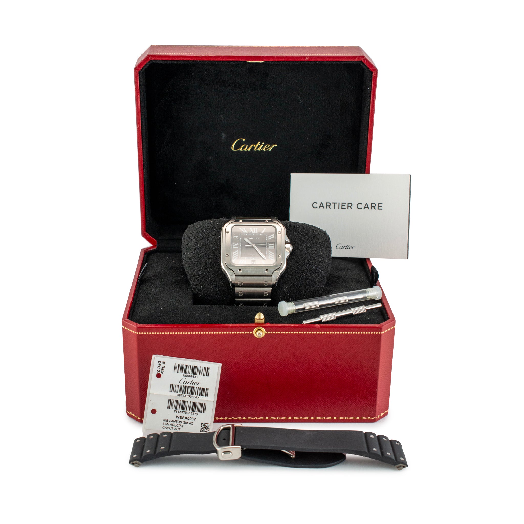 Cartier Santos 39.8mm 4072 / WSSA0037 Gray Roman Dial Steel Automatic Watch