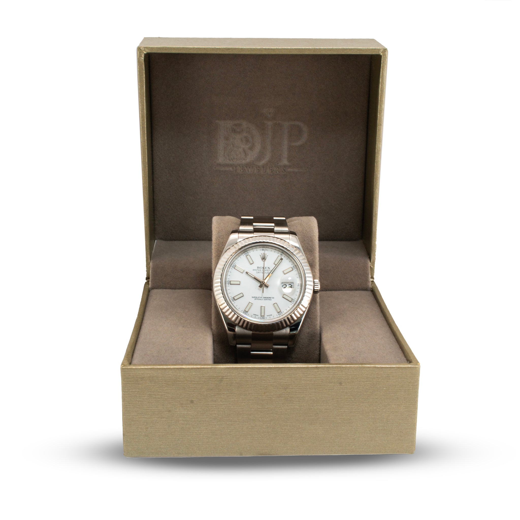 Rolex Datejust 41MM 116334 Fluted Oyster White Dial Stainless Steel Watch