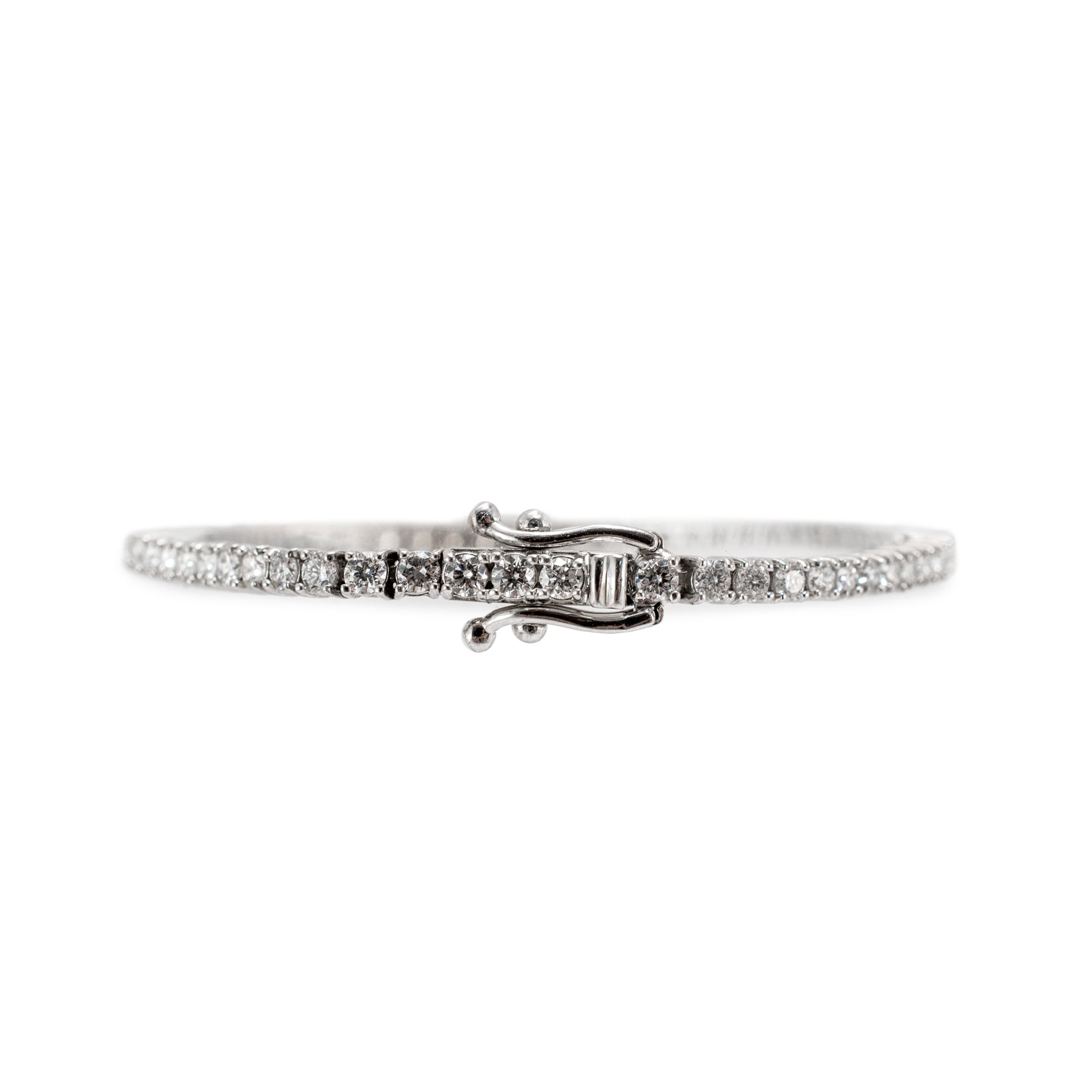 Lady’s 14K White Gold 4-Prong 2.55ct Lab Grown Diamond Tennis Bracelet