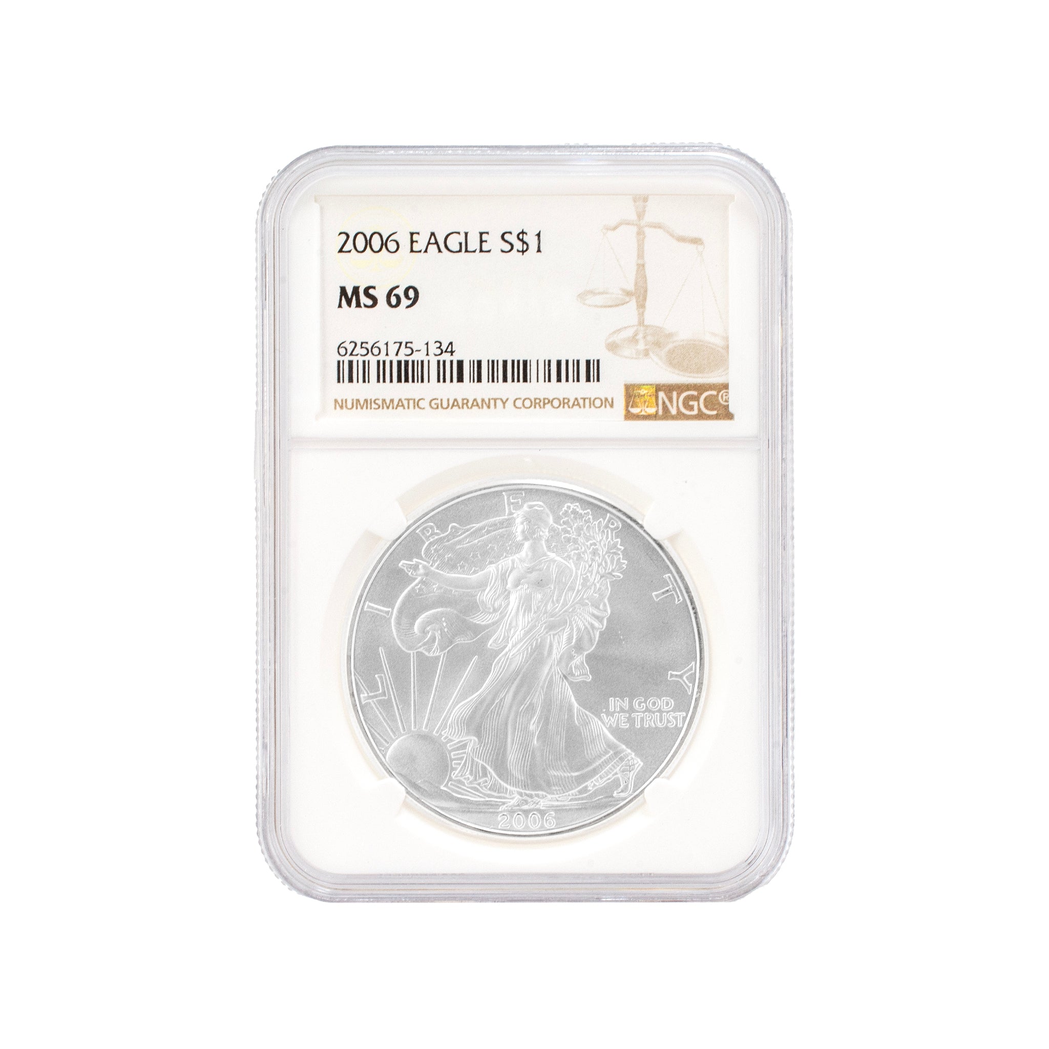 2006 1 Oz NGC MS 69 1$ Fine Silver American Eagle Liberty Coin