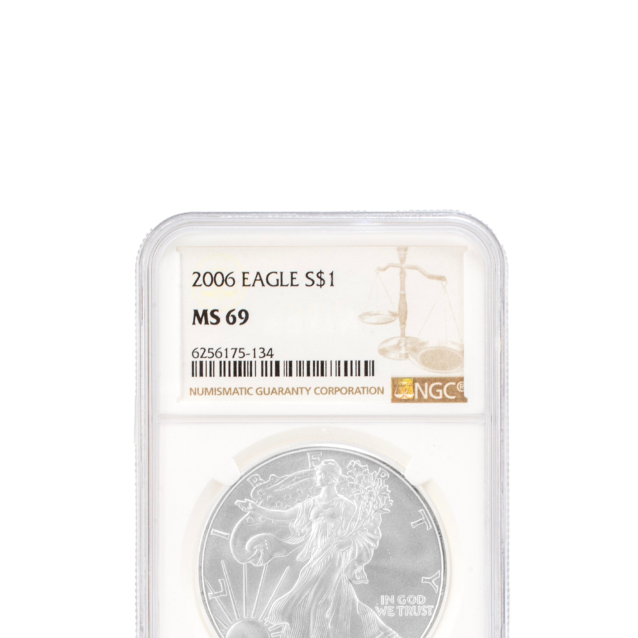 2006 1 Oz NGC MS 69 1$ Fine Silver American Eagle Liberty Coin