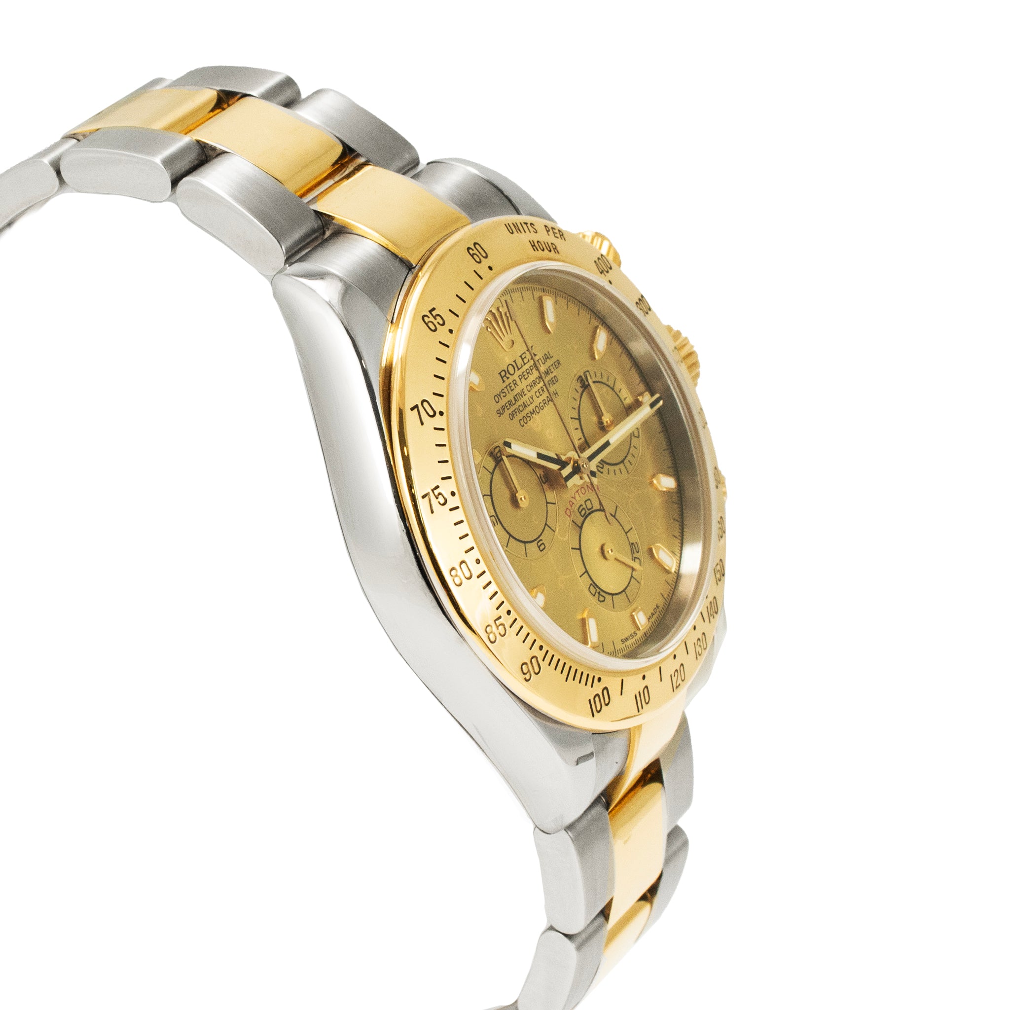 2007 Rolex Daytona Cosmograph 40MM 116523 Champagne Dial Oyster Gold Steel Watch