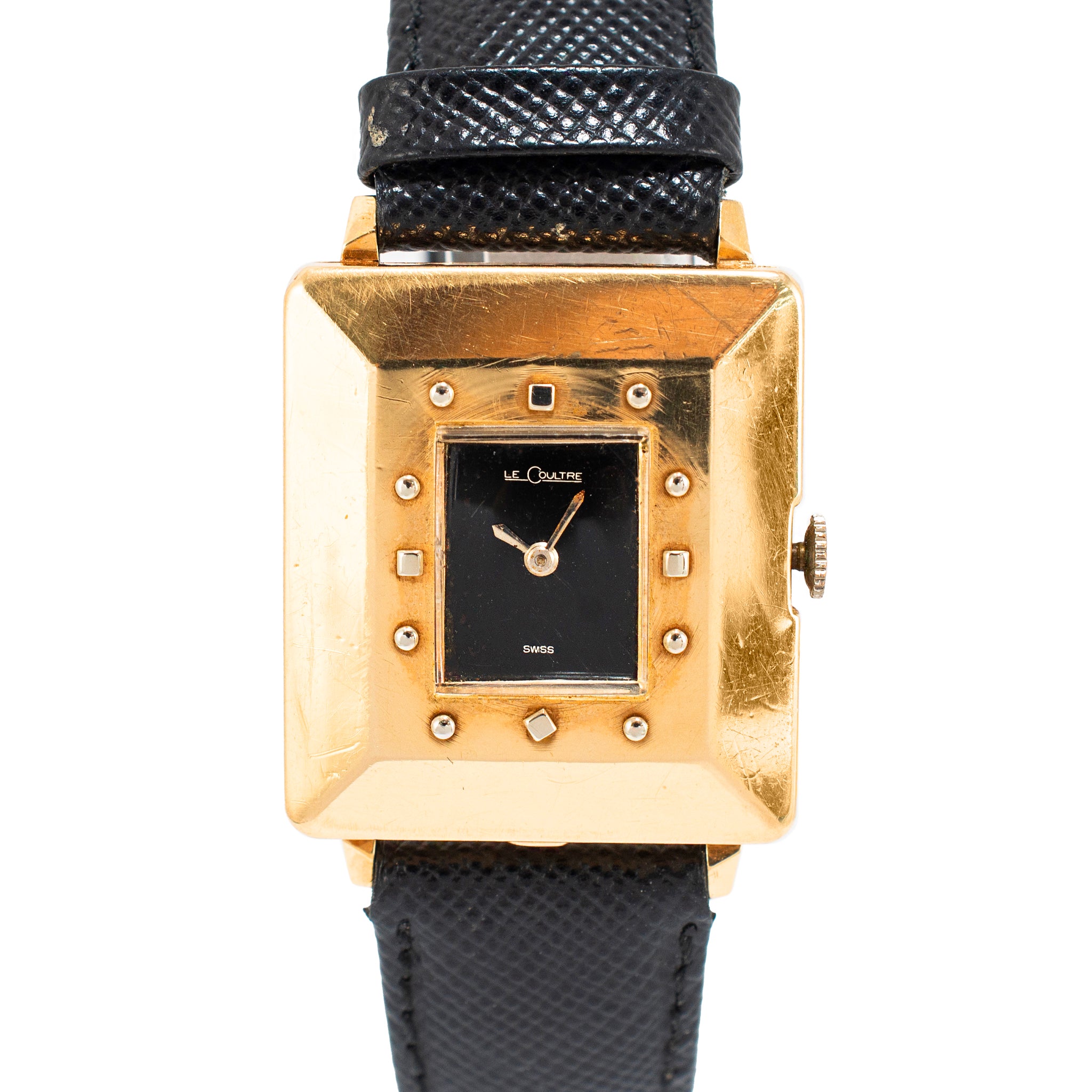 Antique Art Deco Le Coultre 32MM 14K Yellow Gold Manual Winding Watch