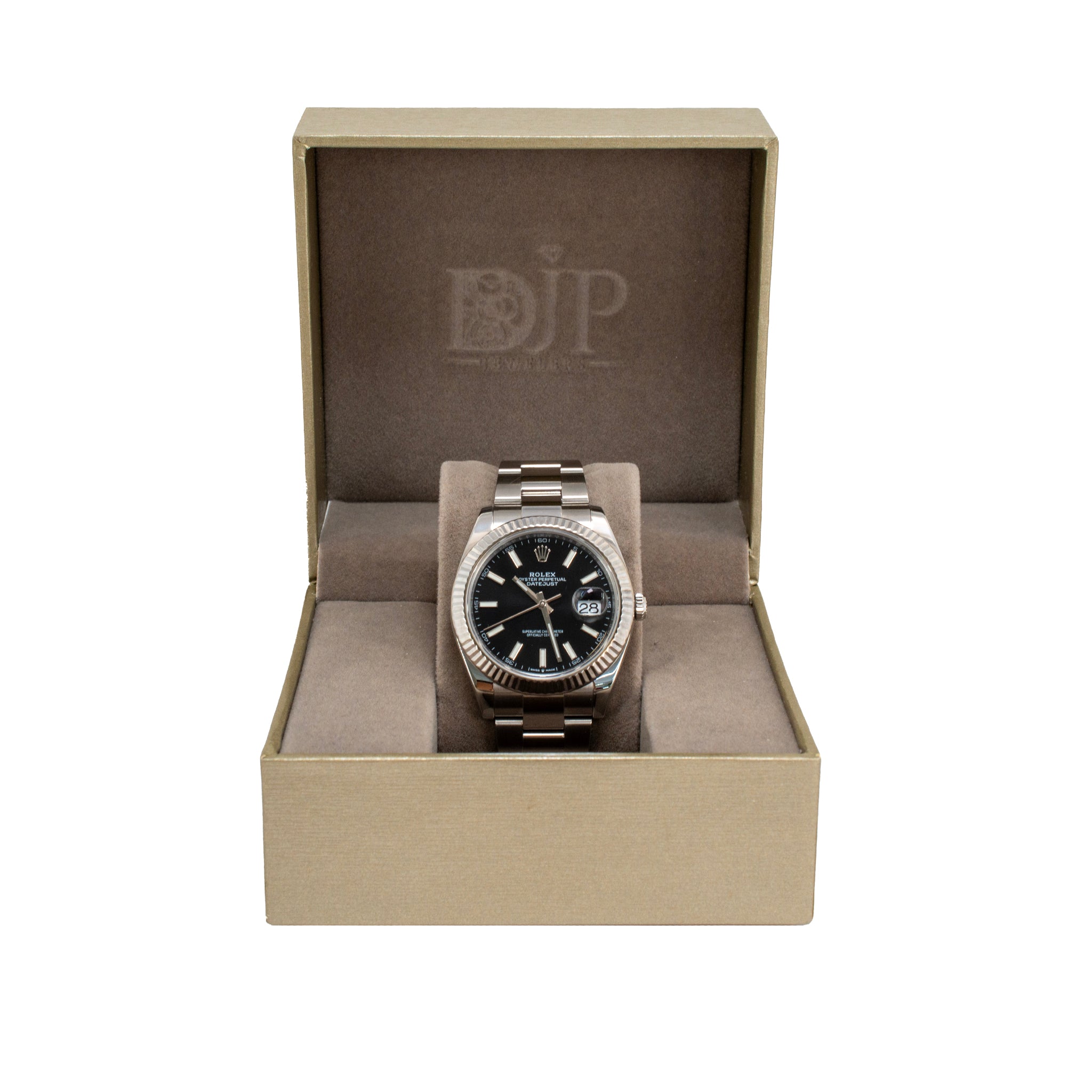 Rolex Datejust 41MM 126334 Black Stick Fluted Bezel Oyster Steel Men’s Watch