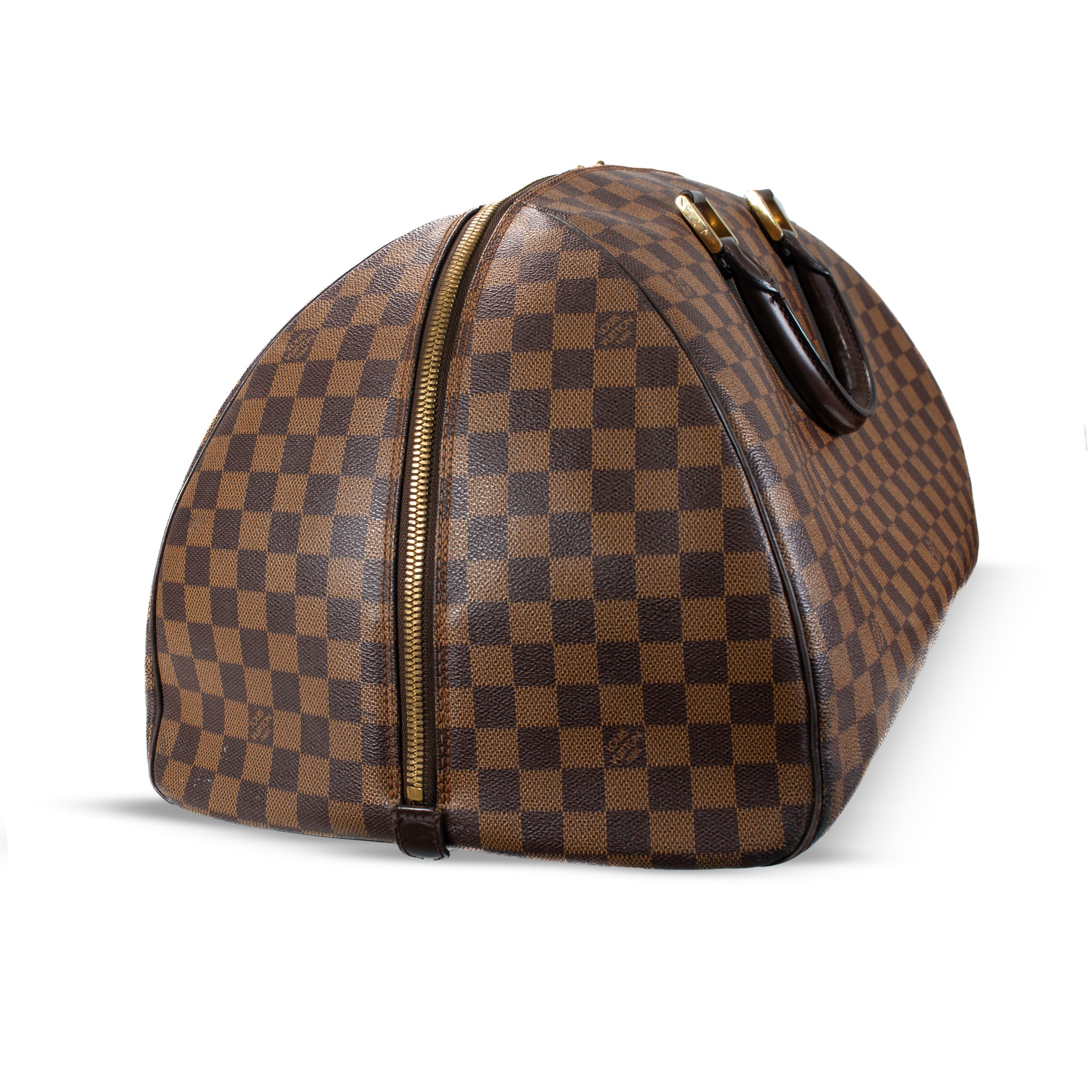 Louis Vuitton Damier Ebene Brown Canvas Ribera GM Satchel Weekender Handbag