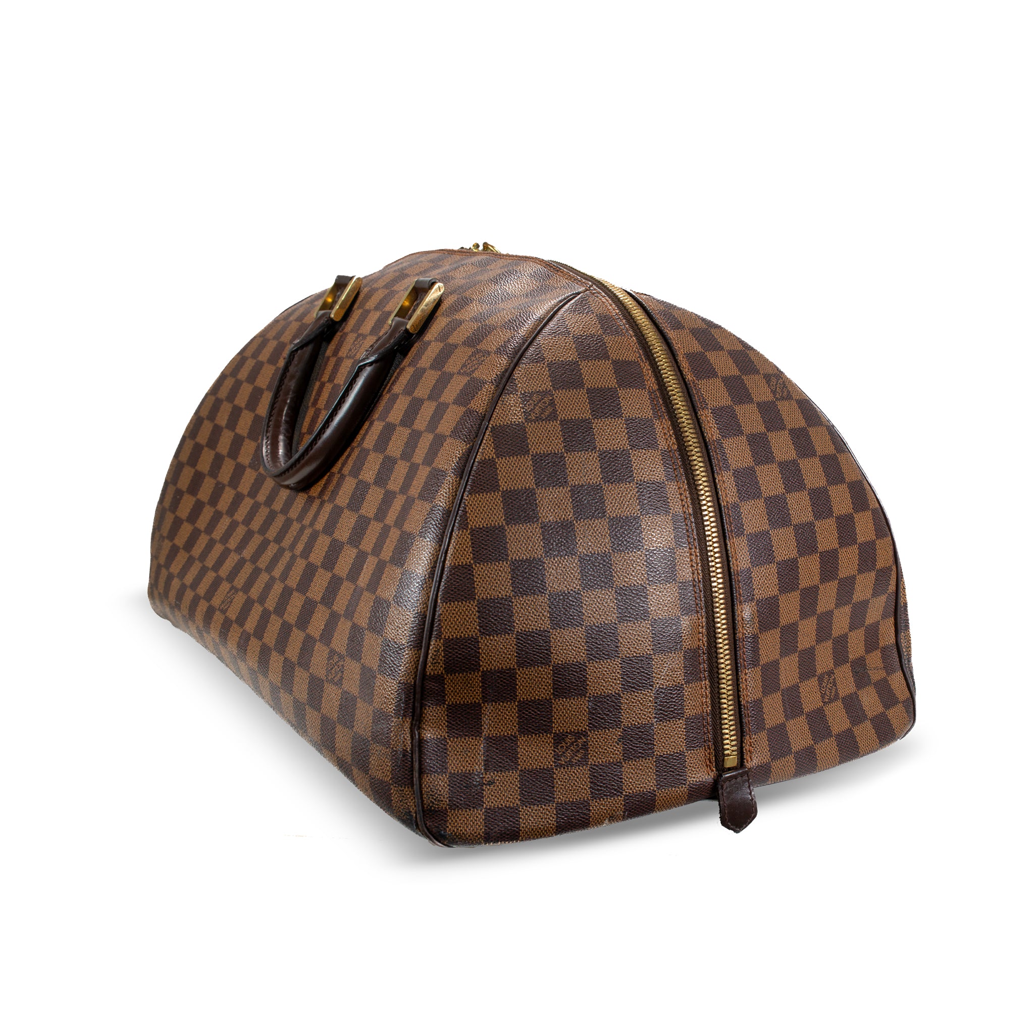Louis Vuitton Damier Ebene Brown Canvas Ribera GM Satchel Weekender Handbag