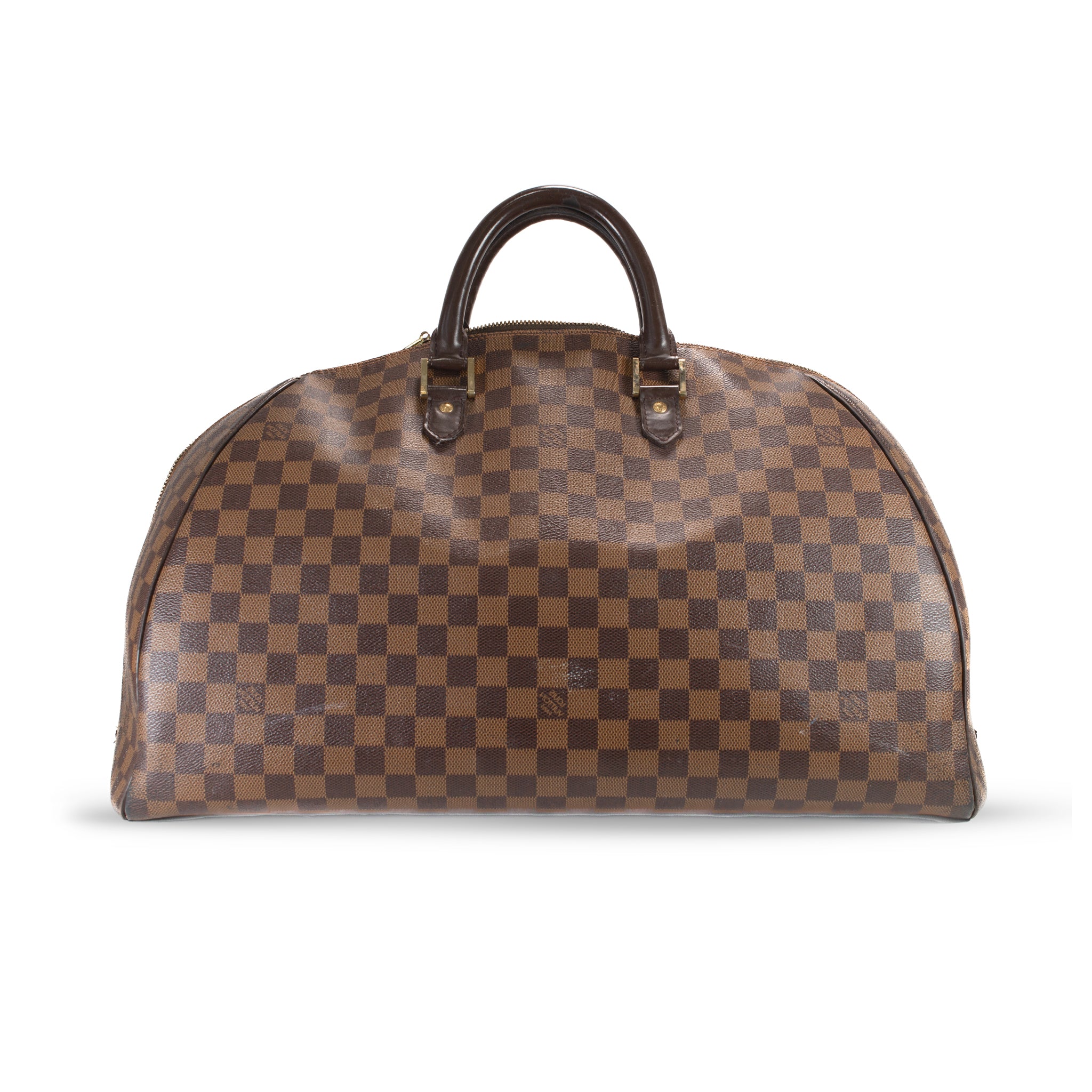 Louis Vuitton Damier Ebene Brown Canvas Ribera GM Satchel Weekender Handbag