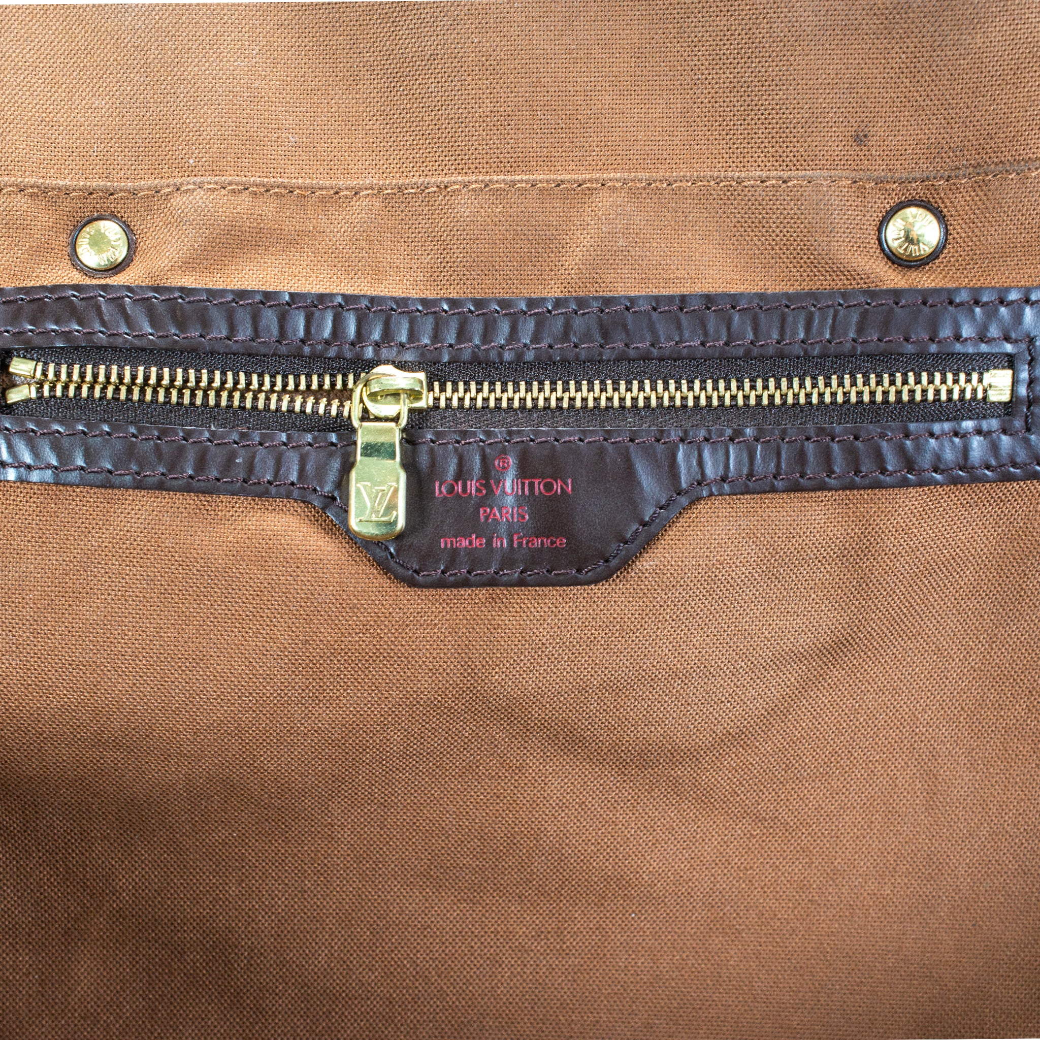 Louis Vuitton Damier Ebene Brown Canvas Ribera GM Satchel Weekender Handbag