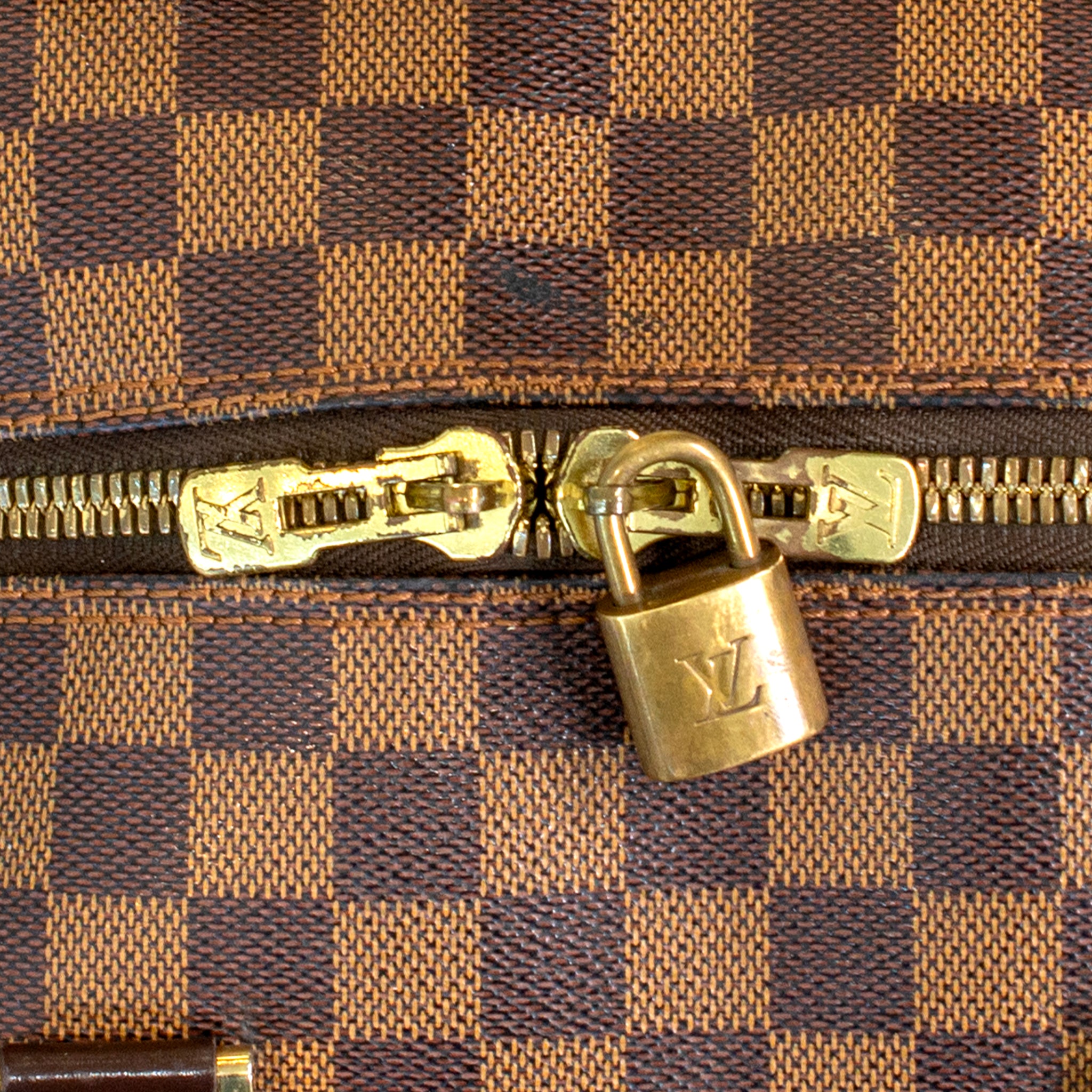 Louis Vuitton Damier Ebene Brown Canvas Ribera GM Satchel Weekender Handbag