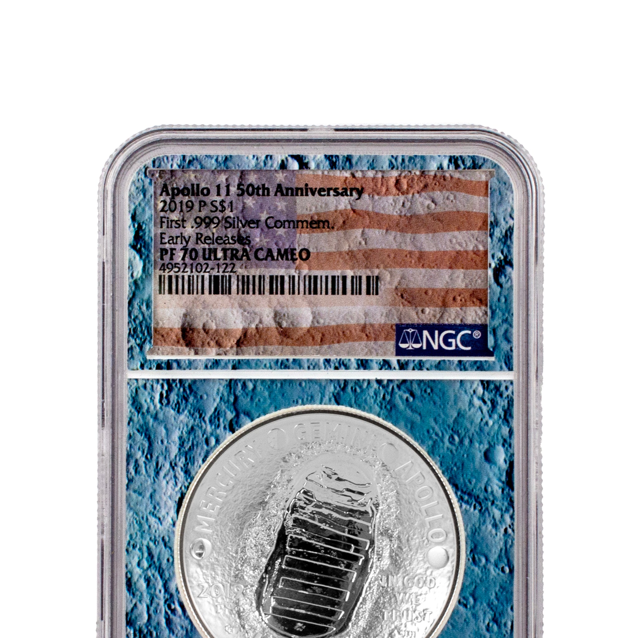 2019 P Silver 1$ Apollo 11 50th Anniversary NGC PF 70 Ultra Cameo Coin
