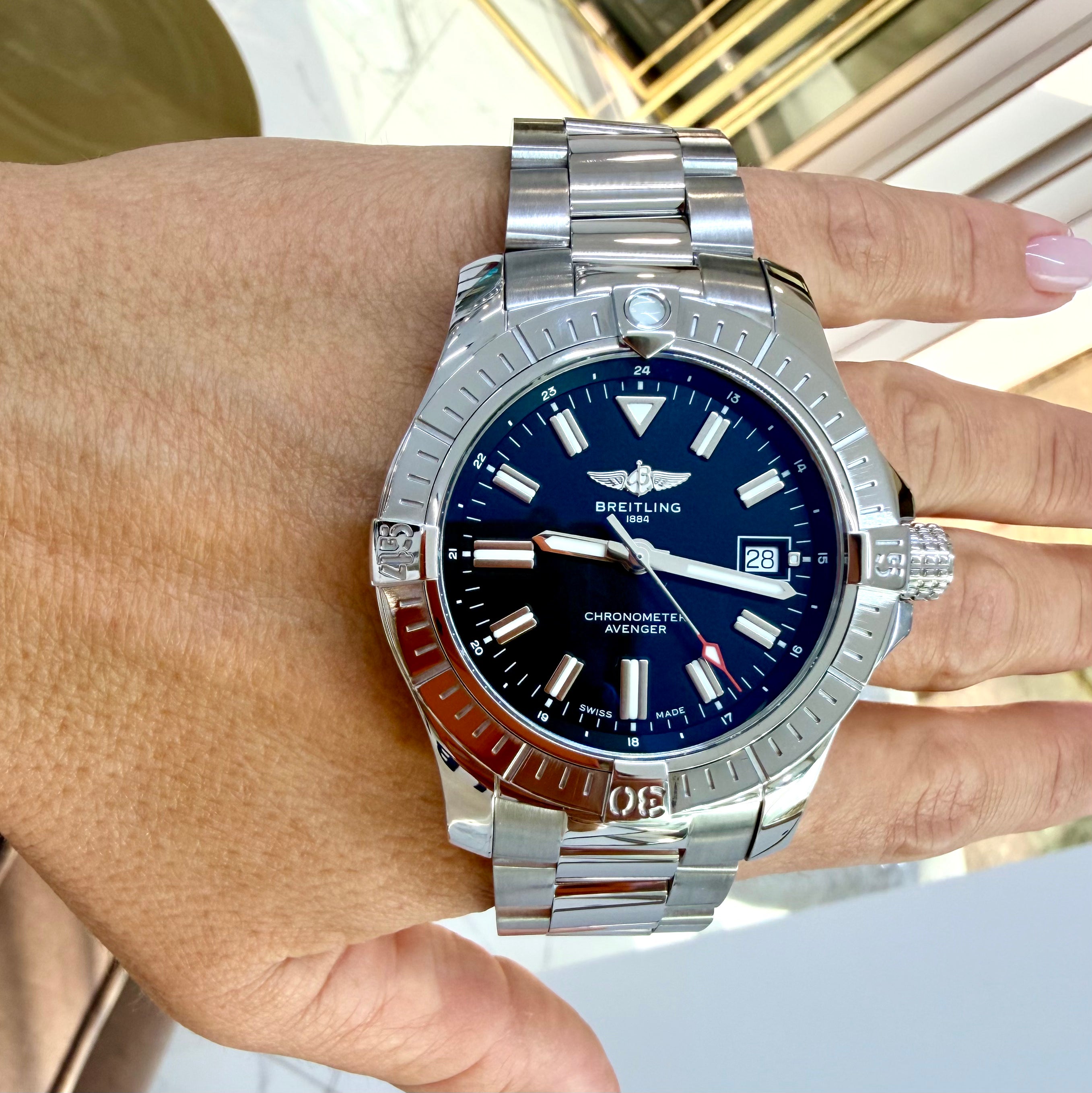 Breitling Avenger 43MM A17318101B1A1 Black Dial Stainless Steel Automatic Watch