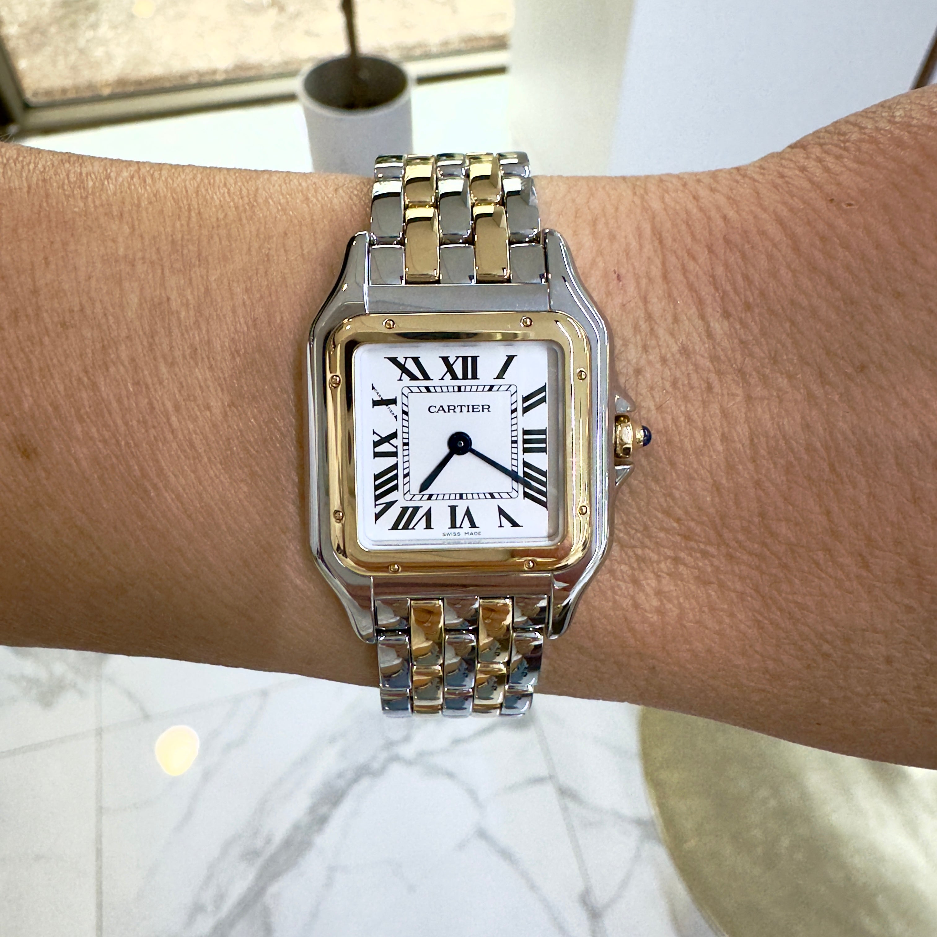 2021 Panthere De Cartier Medium 27MM 4017 / W2PN0007 Steel Yellow Gold Watch