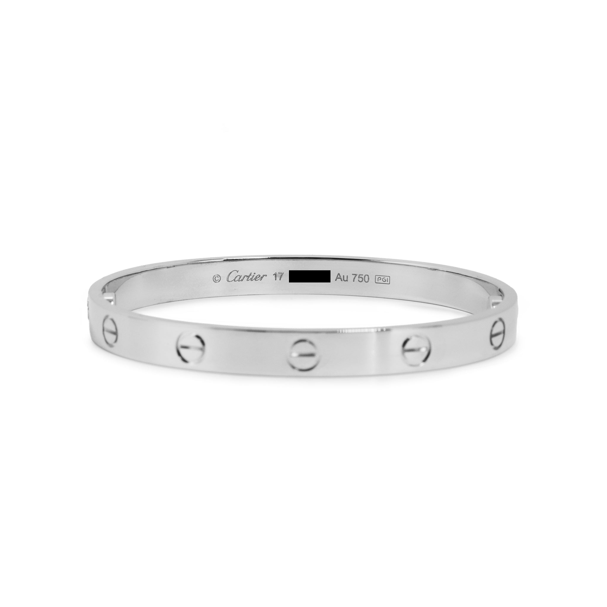 Cartier Classic Model 18K White Gold Iconic Love Bangle Bracelet