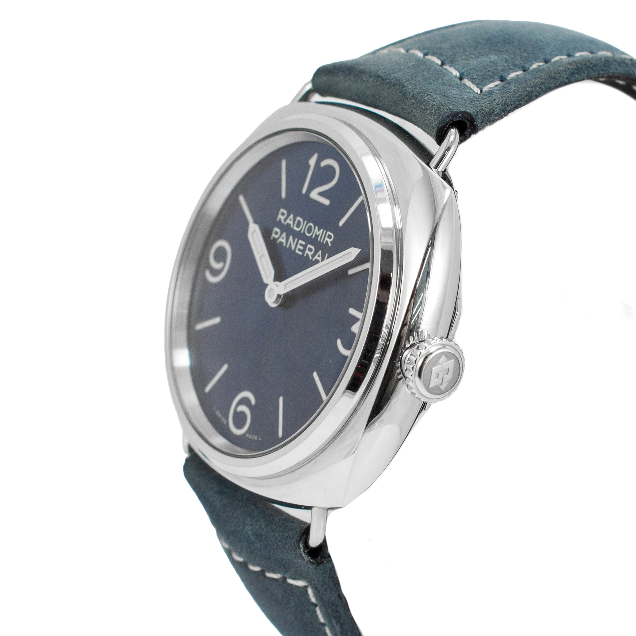 Panerai Radiomir Officine 45MM PAM 01383 Blue Dial Steel Hand Winding Watch