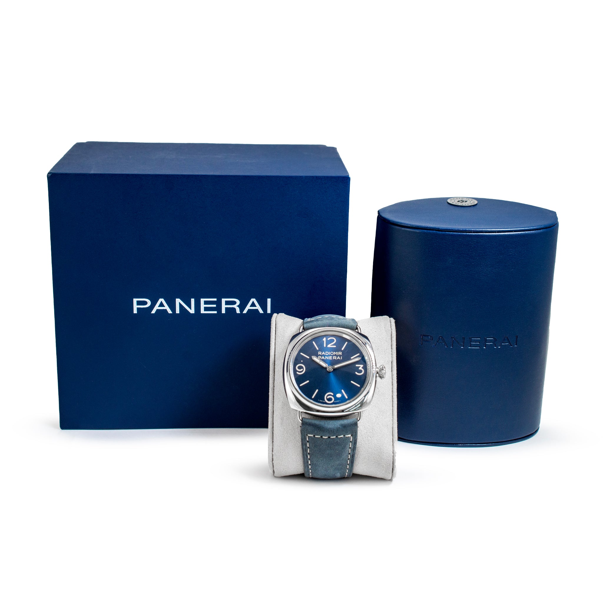 Panerai Radiomir Officine 45MM PAM 01383 Blue Dial Steel Hand Winding Watch