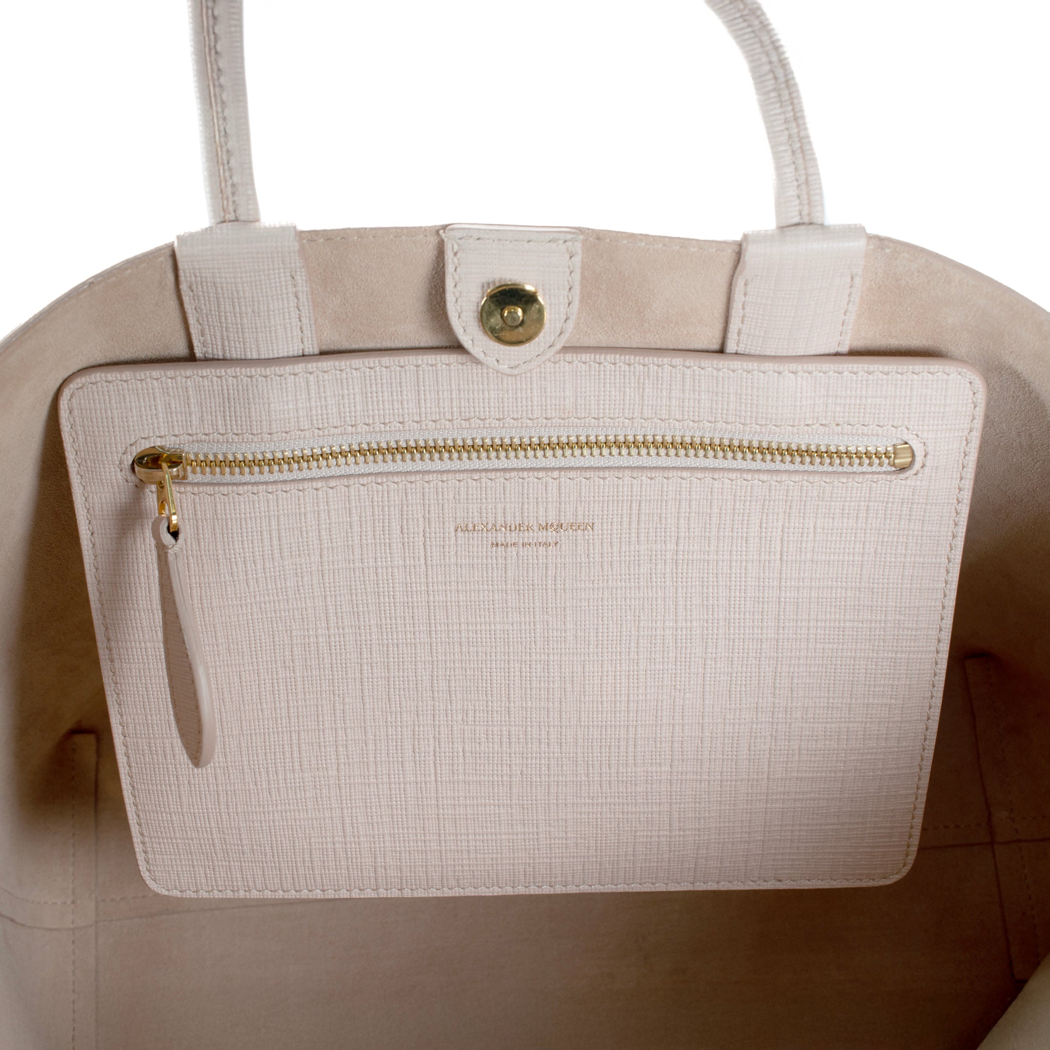 Alexander McQueen Pink Saffiano Leather Tote Shoulder Bag