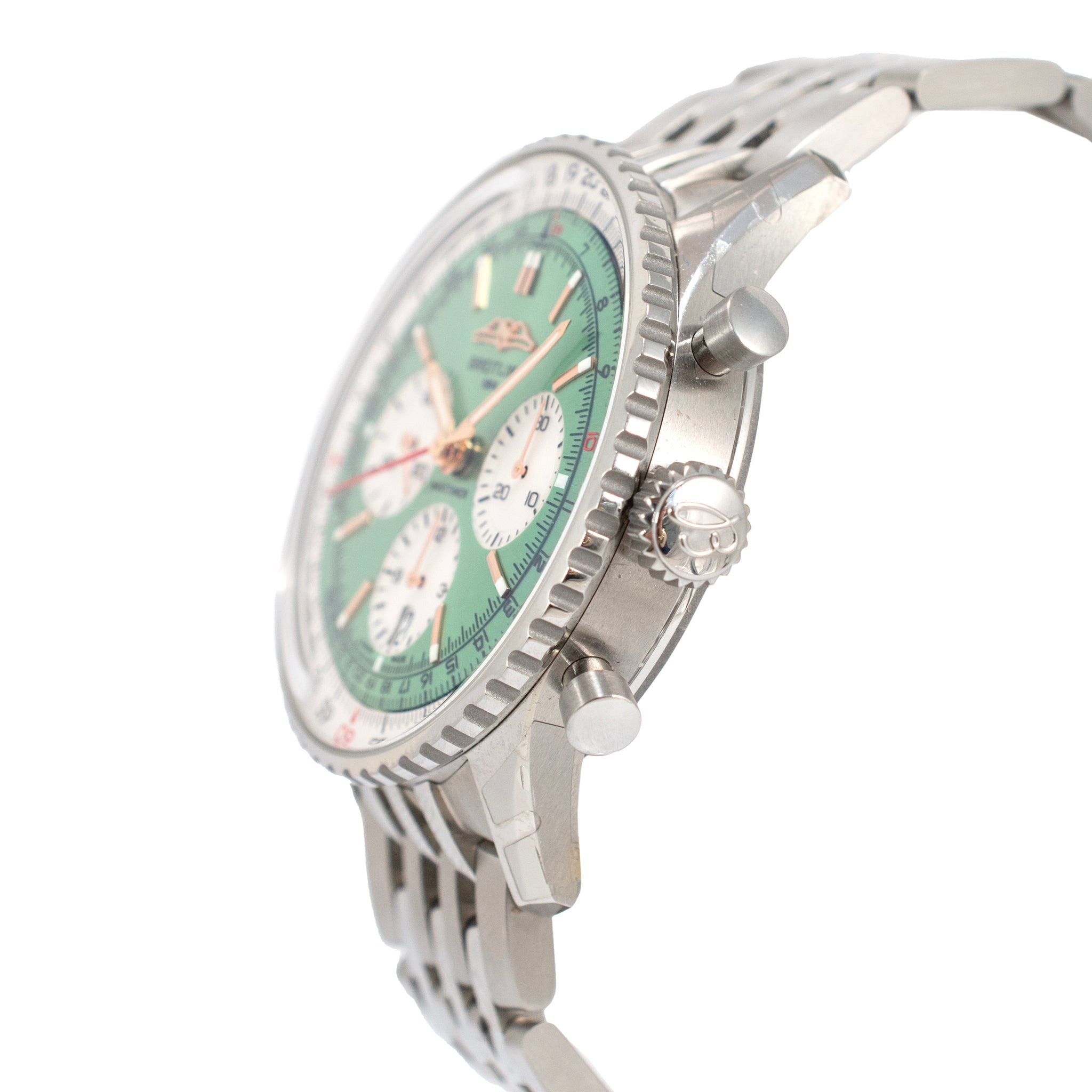 Breitling Navitimer 1 B01 41MM ab0139211l1a1 Mint Green Chronograph Steel Watch
