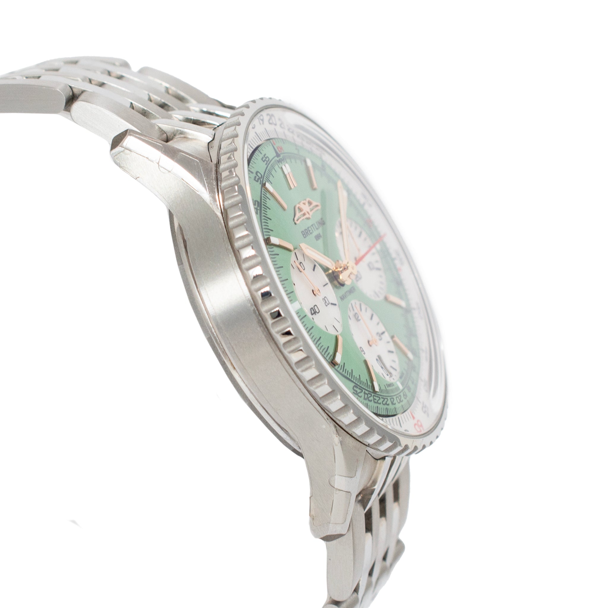Breitling Navitimer 1 B01 41MM ab0139211l1a1 Mint Green Chronograph Steel Watch