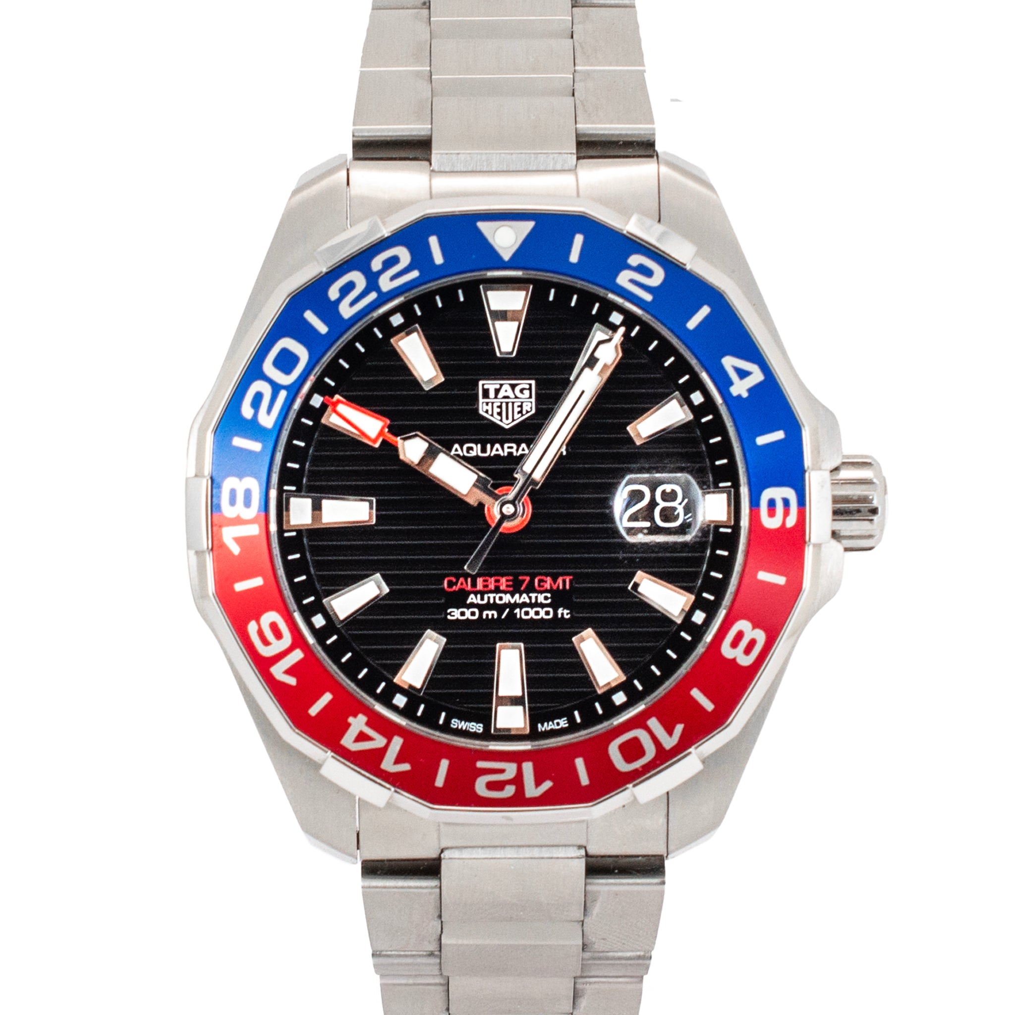 TAG HEUER Aquaracer GMT 43MM WAY201F.BA0927 Pepsi 300M Steel Automatic Watch