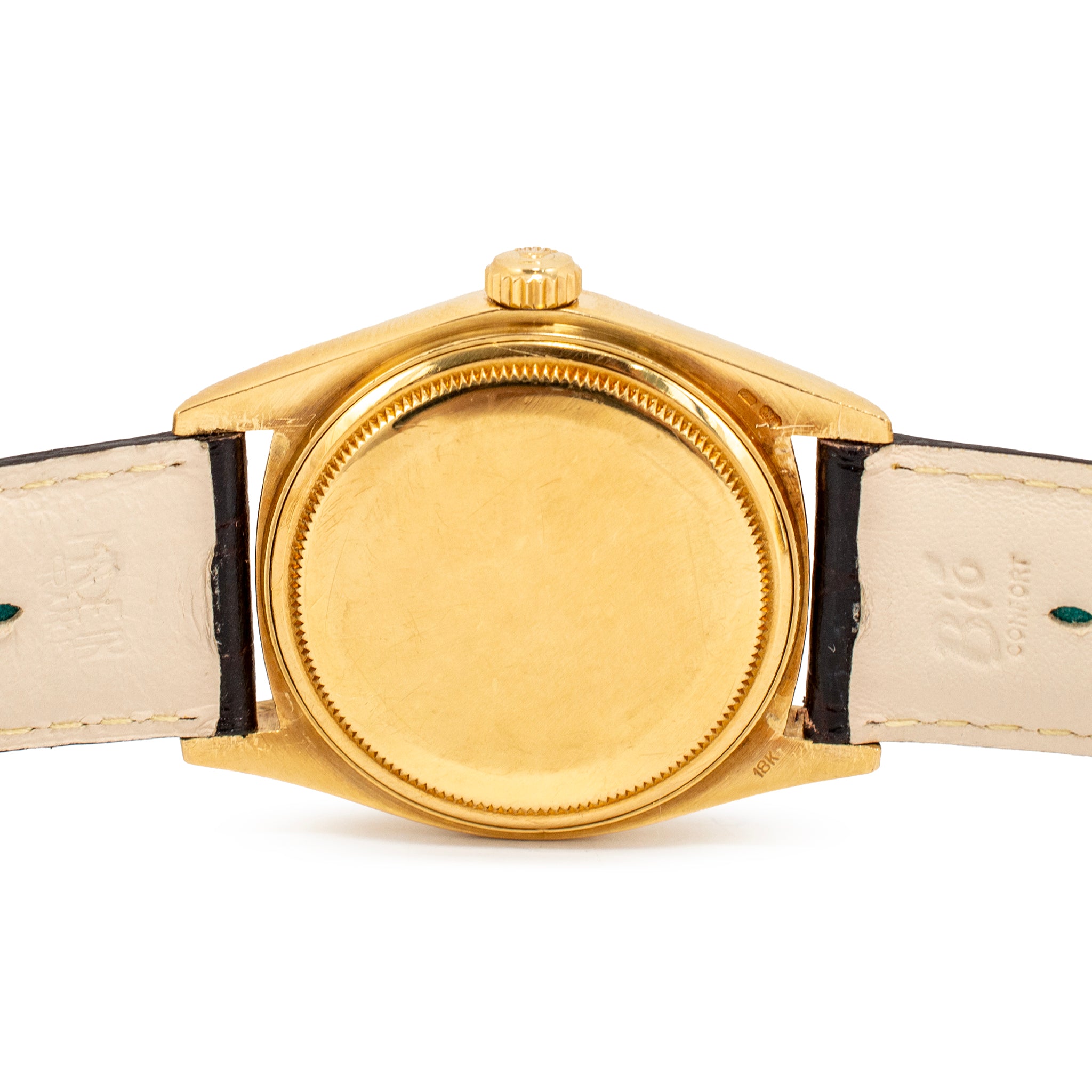 1980 Rolex Day Date 36MM 18038 President Deep Cherry Strap 18K Yellow Gold Watch